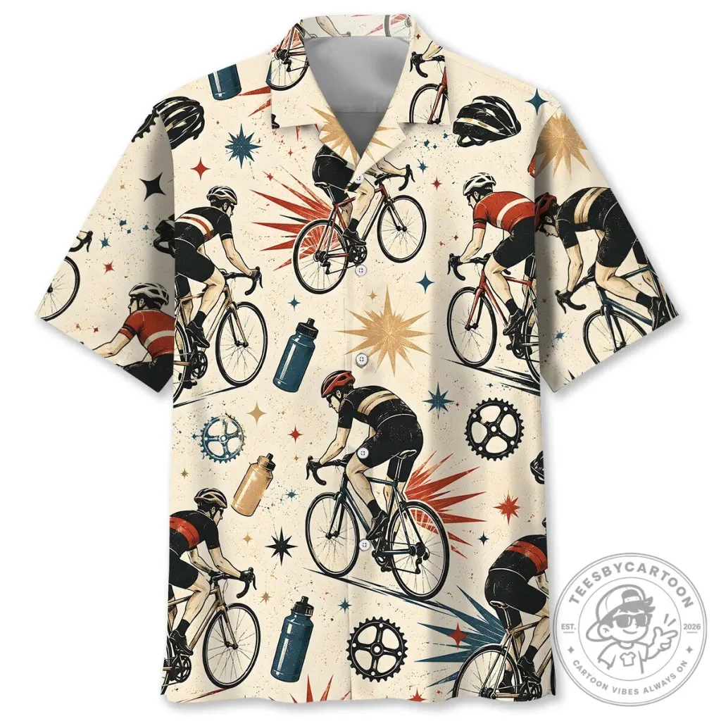 Vintage Cycling Race Hawaiian Shirt Vintage Cycling Race Hawaiian Shirt
