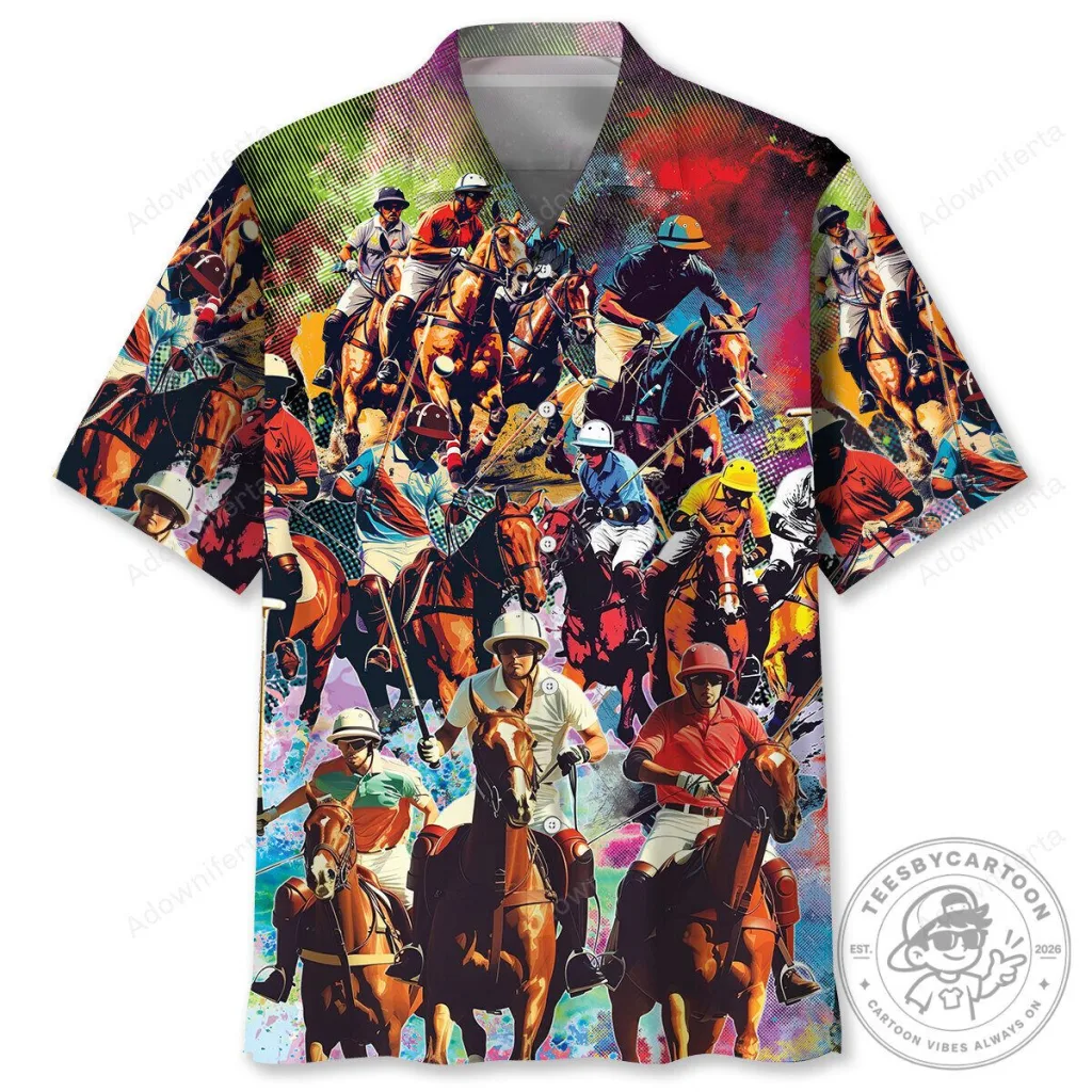 Polo Horse Riders Sport Hawaiian Shirt for Men and Women Polo Horse Riders Sport Hawaiian Shirt for Men and Women