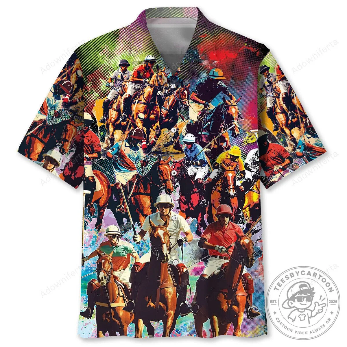 Polo Horse Riders Sport Hawaiian Shirt for Men and Women