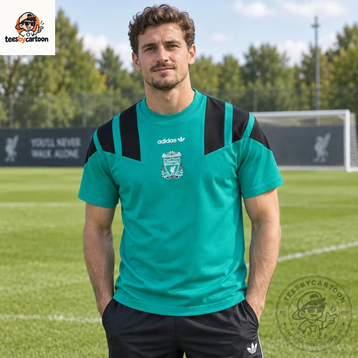 Liverpool FC EQT Black & Teal Green T-Shirt 7 Liverpool FC EQT Black & Teal Green T-Shirt