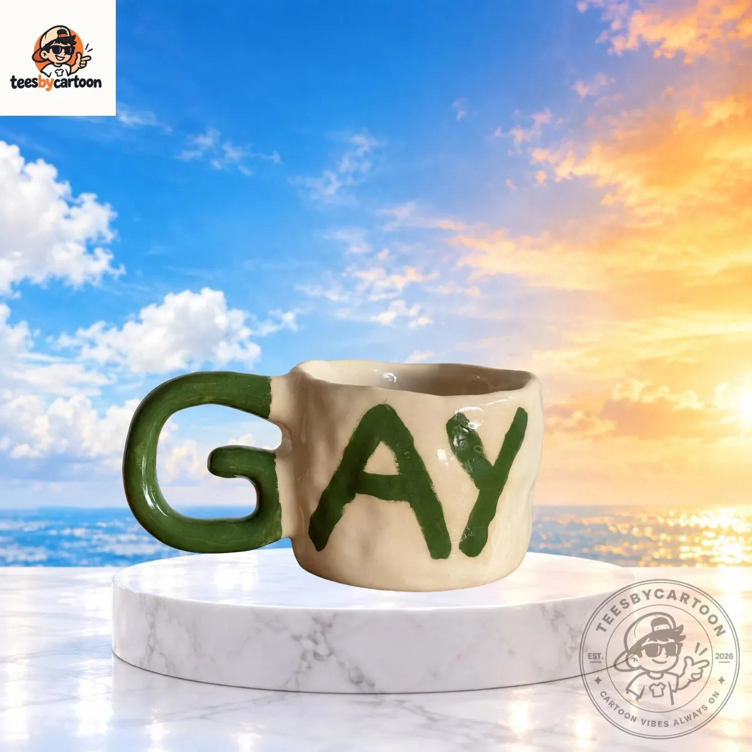 Gay Green Letter Handmade Ceramic Mug