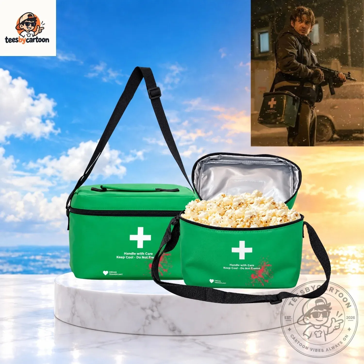 Resident Evil x Organ Transplant Green Medical Cooler Popcorn Bag
