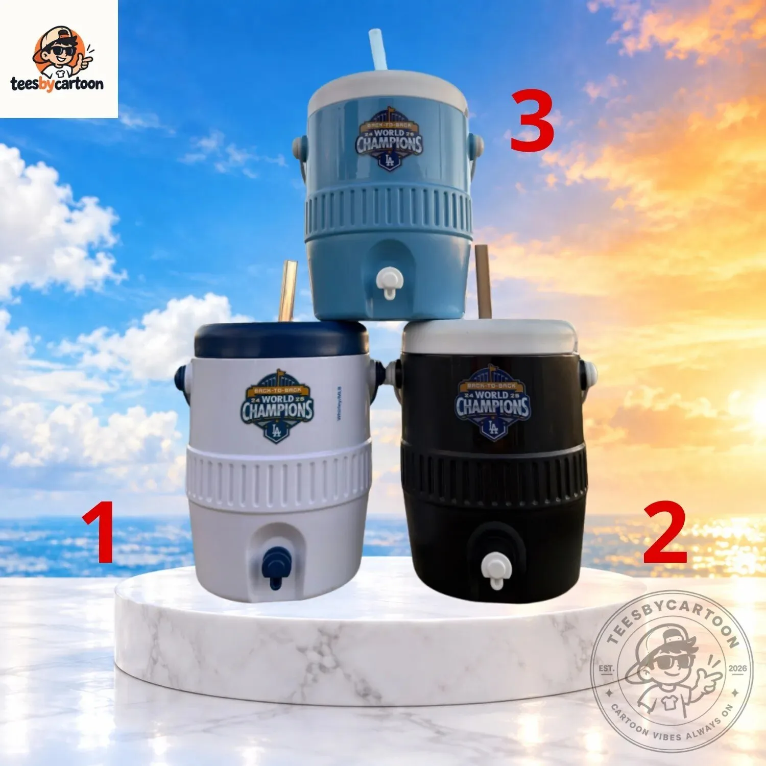 Los Angeles Dodgers World Champions Water Jug with Handle