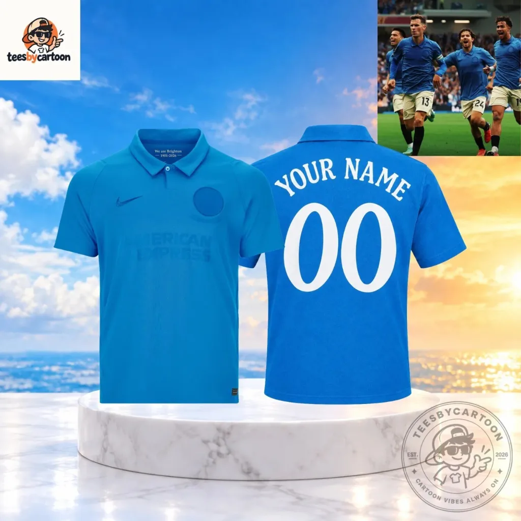Brighton Hove Albion 125th Anniversary Commemorative Football Polo Shirt Brighton Hove Albion 125th Anniversary Commemorative Football Polo Shirt