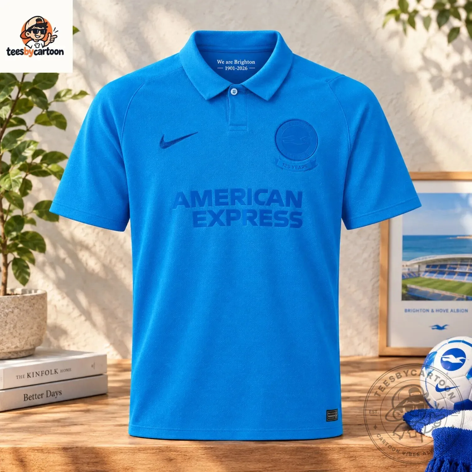 Brighton Hove Albion 125th Anniversary Commemorative Football Polo Shirt 5 Brighton Hove Albion 125th Anniversary Commemorative Football Polo Shirt