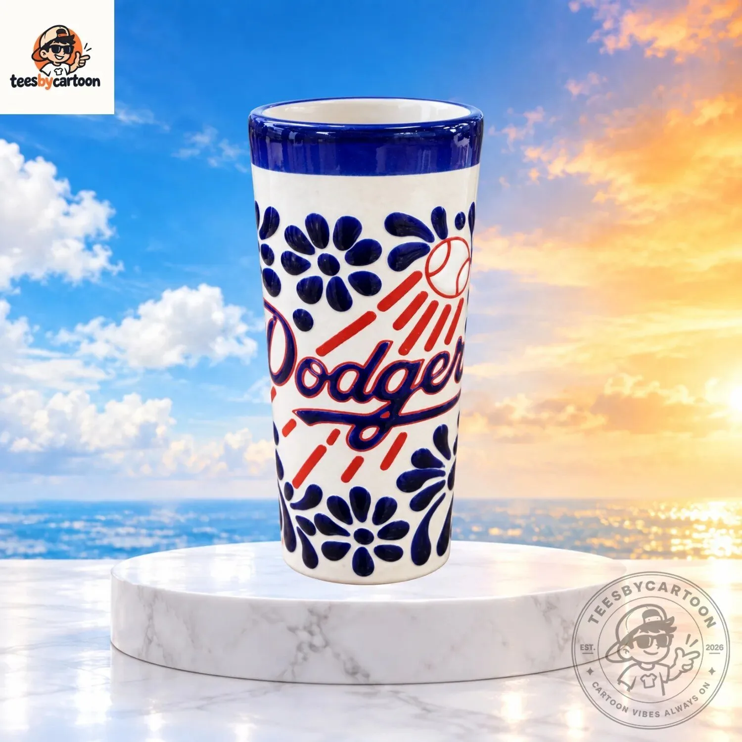 Los Angeles Dodgers Talavera Ceramic Style Tall Tumbler