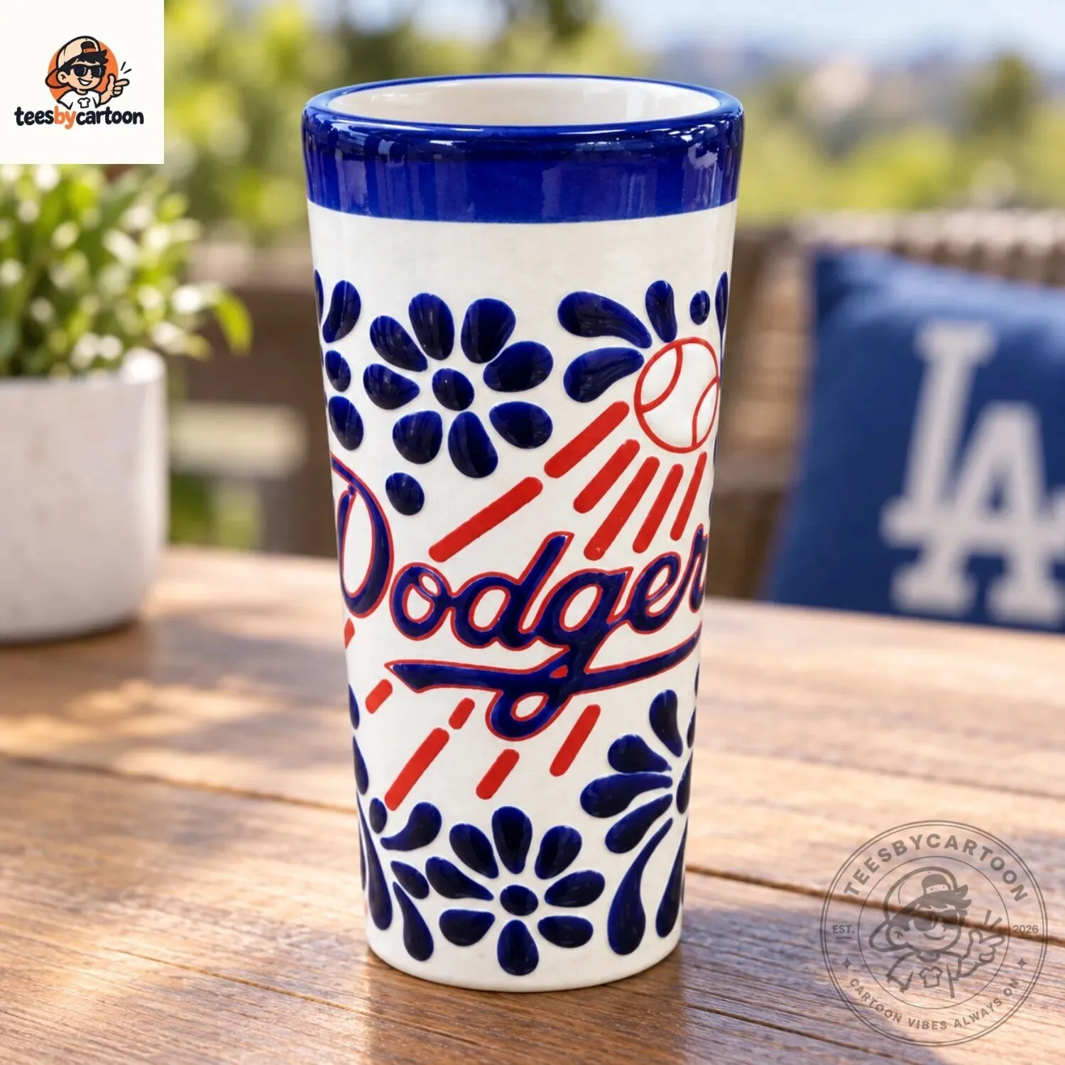 Los Angeles Dodgers Talavera Ceramic Style Tall Tumbler 4 Los Angeles Dodgers Talavera Ceramic Style Tall Tumbler