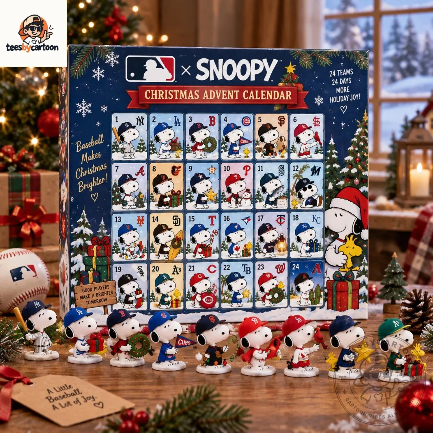 MLB x Peanuts Snoopy 24-Team Baseball Christmas Advent Calendar 2026 4 MLB x Peanuts Snoopy 24-Team Baseball Christmas Advent Calendar 2026