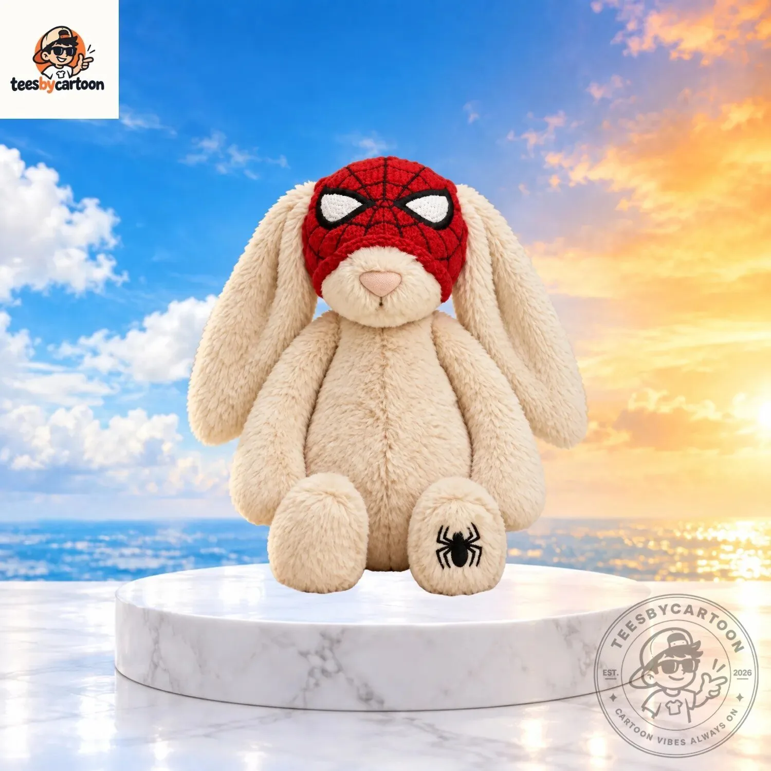 Spiderman Mask Bunny Jellycat-style Plush Toy