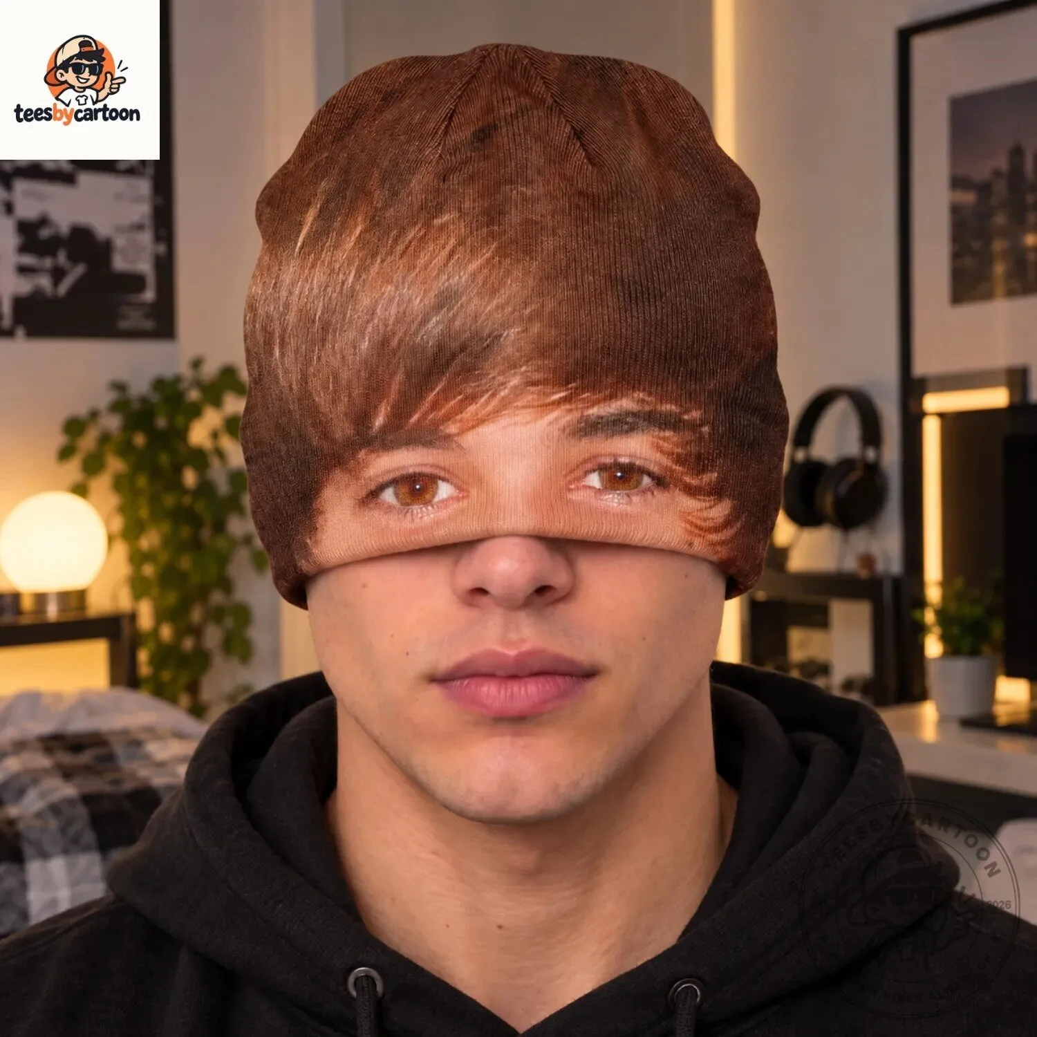 Funny Justin Bieber Face Beanie 3 Funny Justin Bieber Face Beanie