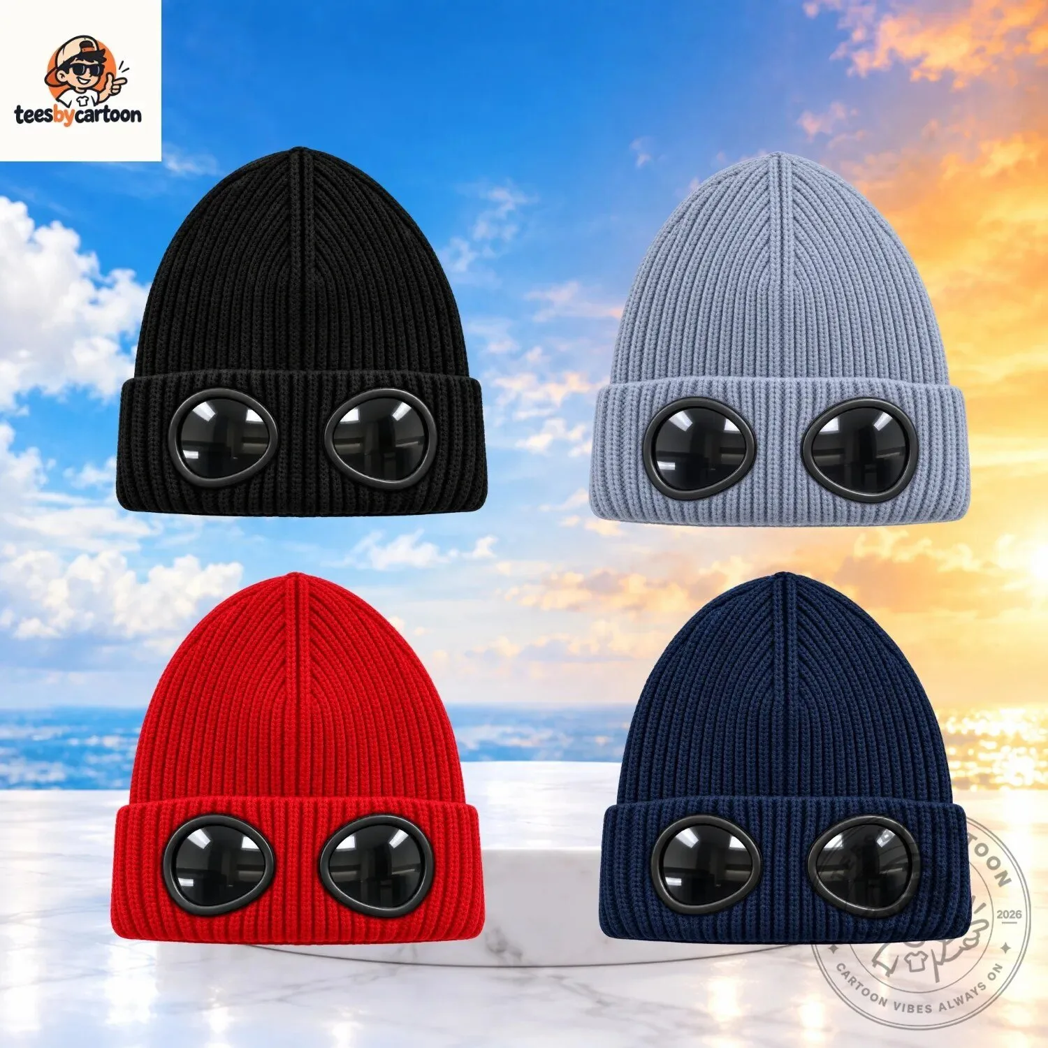 Unisex Goggle Beanie Hat