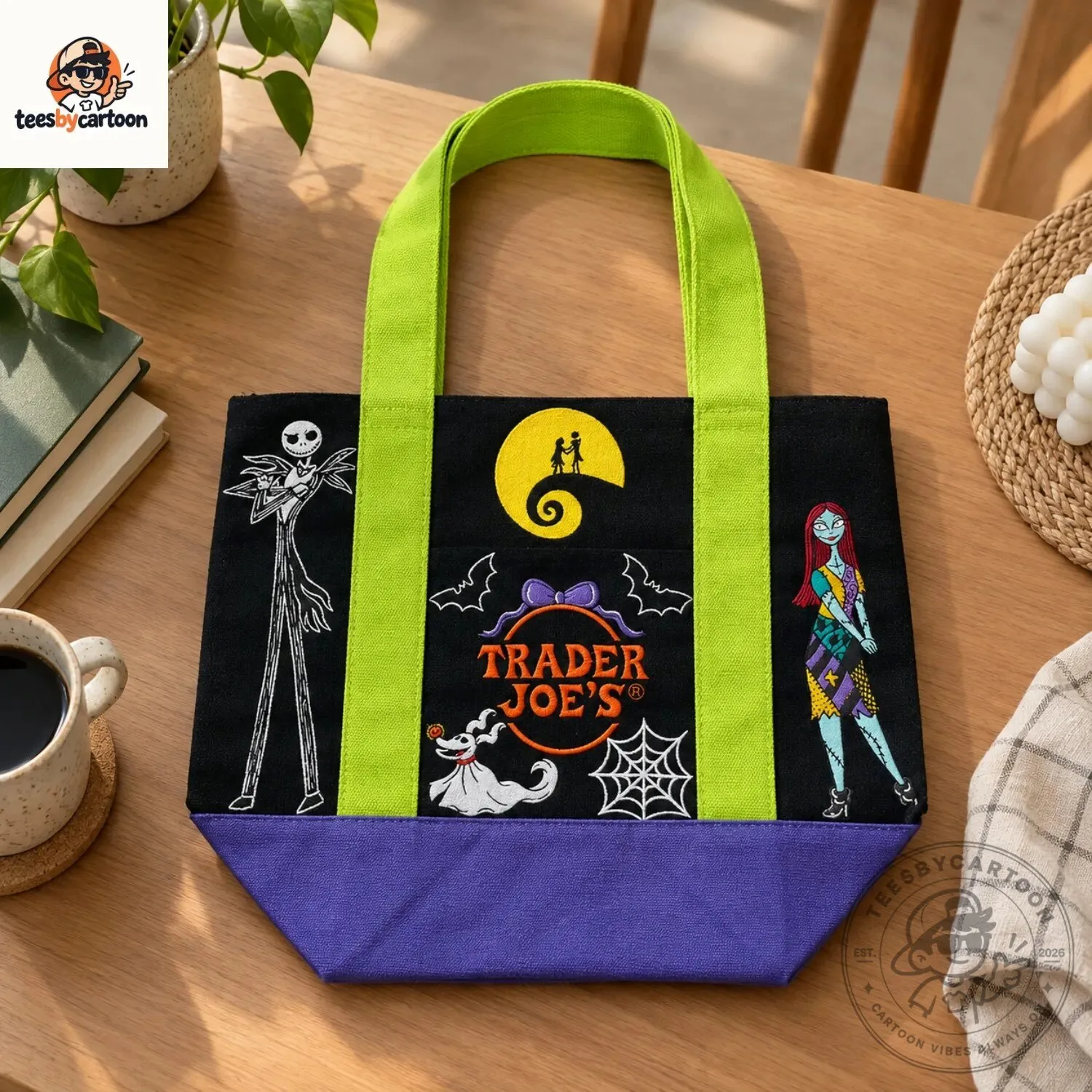 Nightmare Before Christmas Jack Skellington & Sally Tote Bag 4 Nightmare Before Christmas Jack Skellington & Sally Tote Bag
