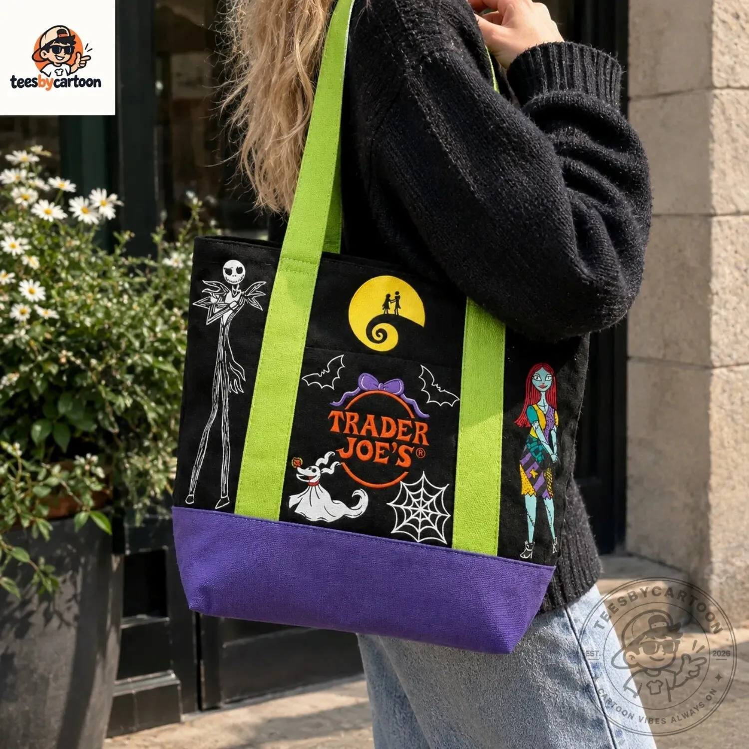 Nightmare Before Christmas Jack Skellington & Sally Tote Bag 5 Nightmare Before Christmas Jack Skellington & Sally Tote Bag