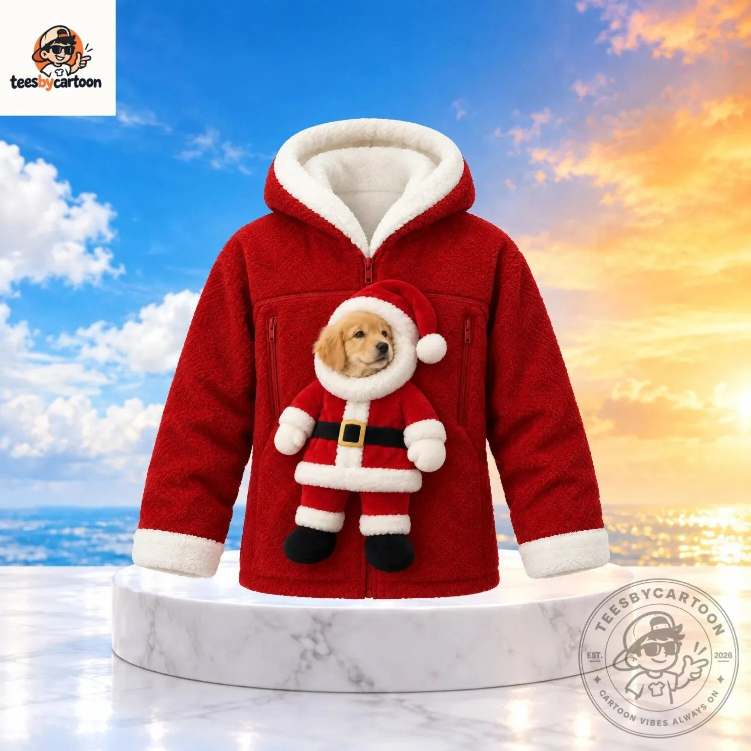 Funny Christmas Pet Carrier Sherpa Jacket