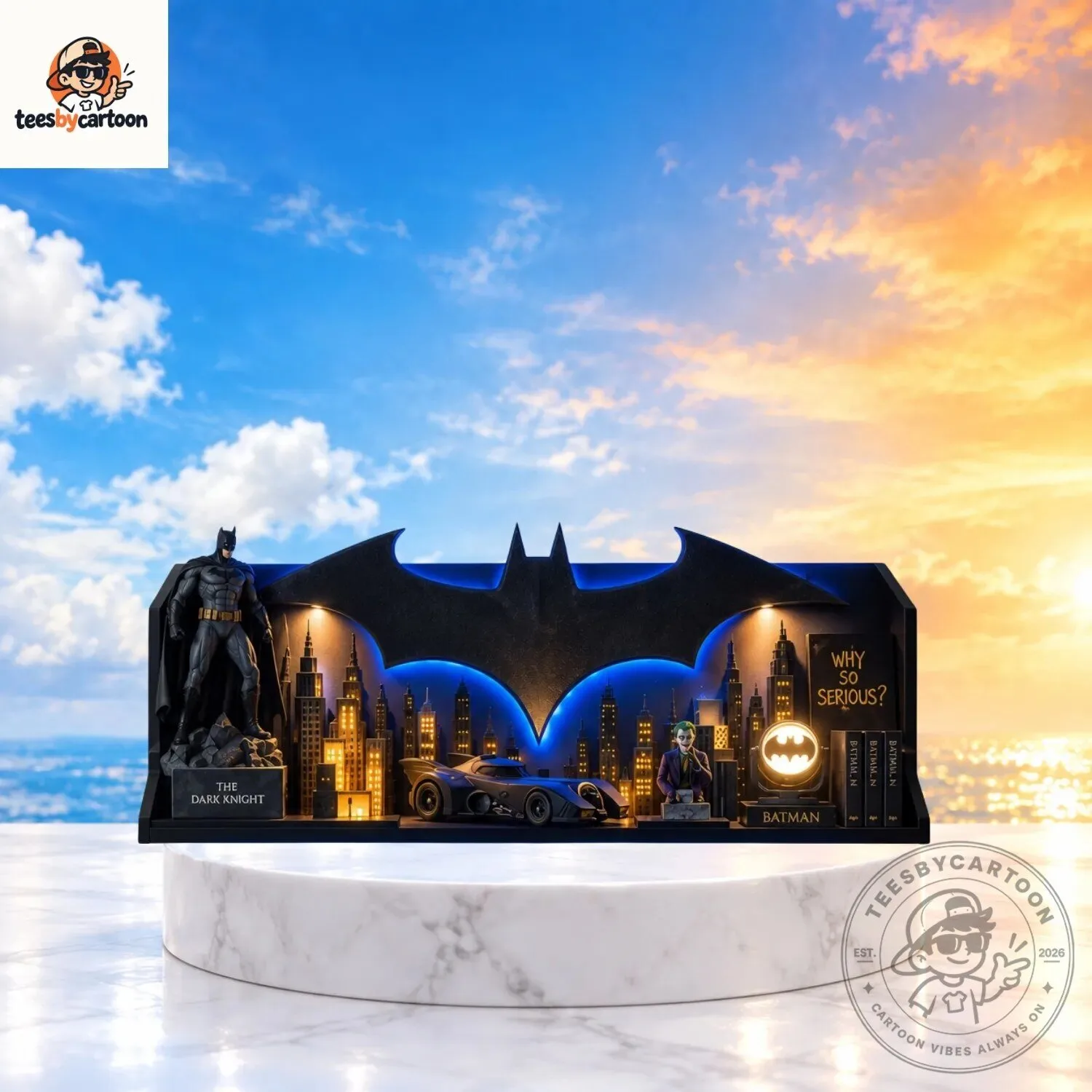 Batman Gotham City Skyline Wall Shelf With LED Light