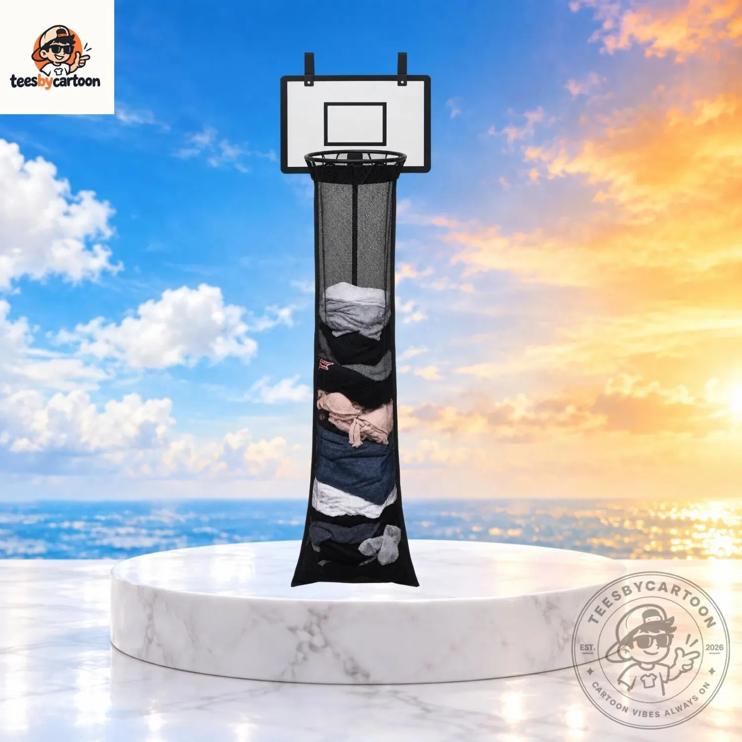 Over The Door Basketball Hoop Laundry Hamper