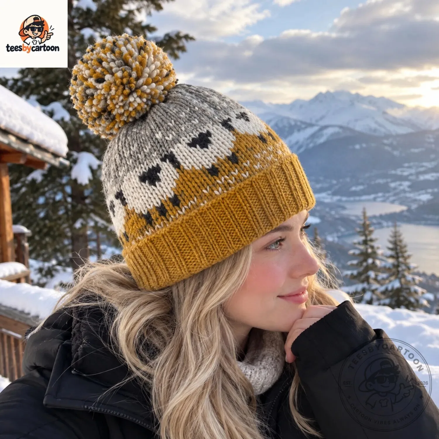 Chunky Knitted Sheep Bobble Hat 5 Chunky Knitted Sheep Bobble Hat