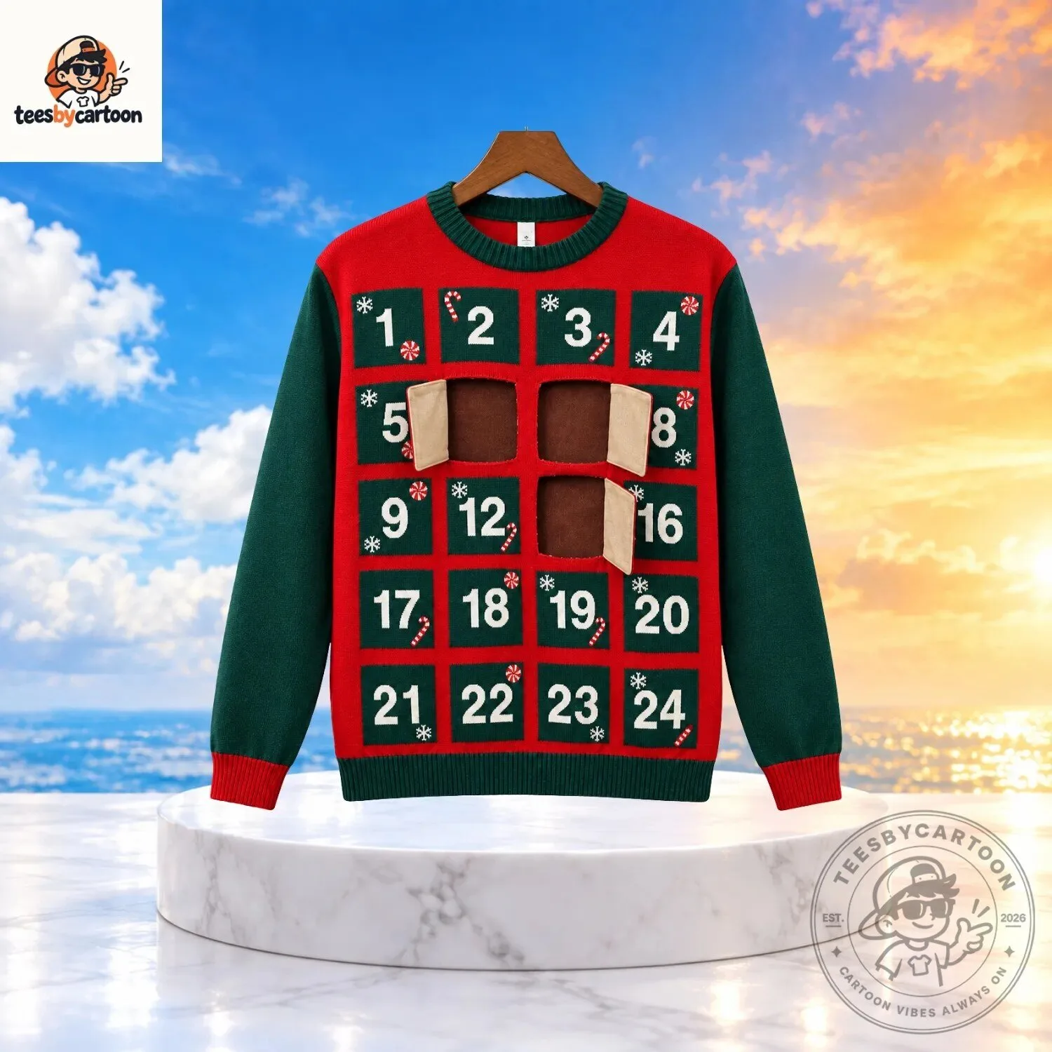Funny Advent Calendar Ugly Christmas Sweater