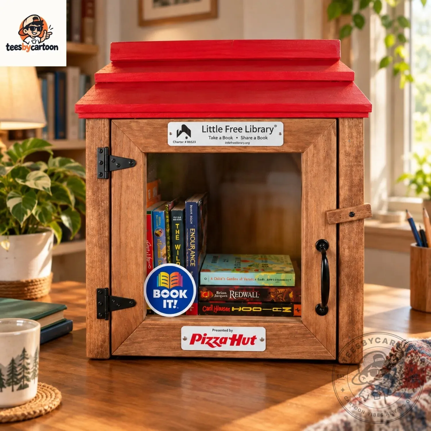 Pizza Hut x Little Free Library Wooden Book Exchange Box 4 Pizza Hut x Little Free Library Wooden Book Exchange Box