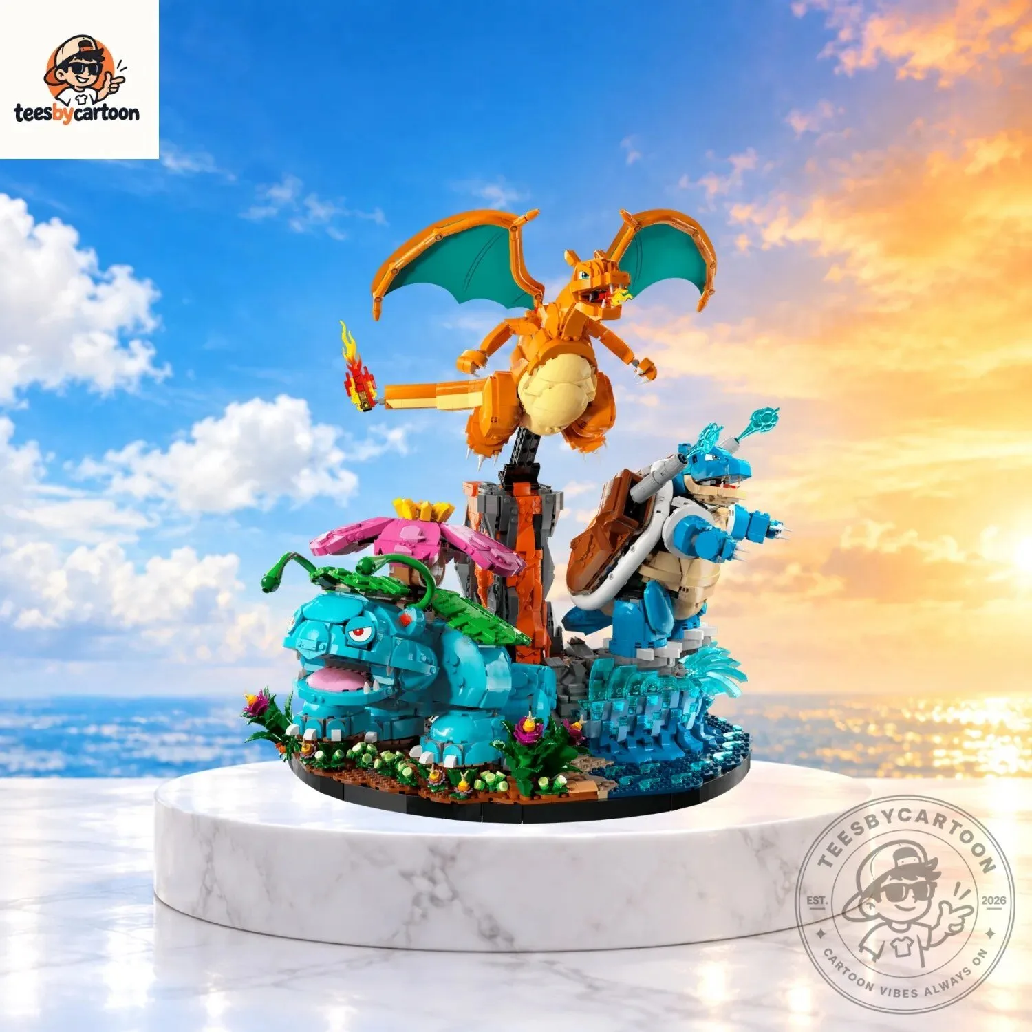 Pokemon Venusaur, Charizard, Blastoise Building Blocks Toy Set 3 Pokemon Venusaur, Charizard, Blastoise Building Blocks Toy Set