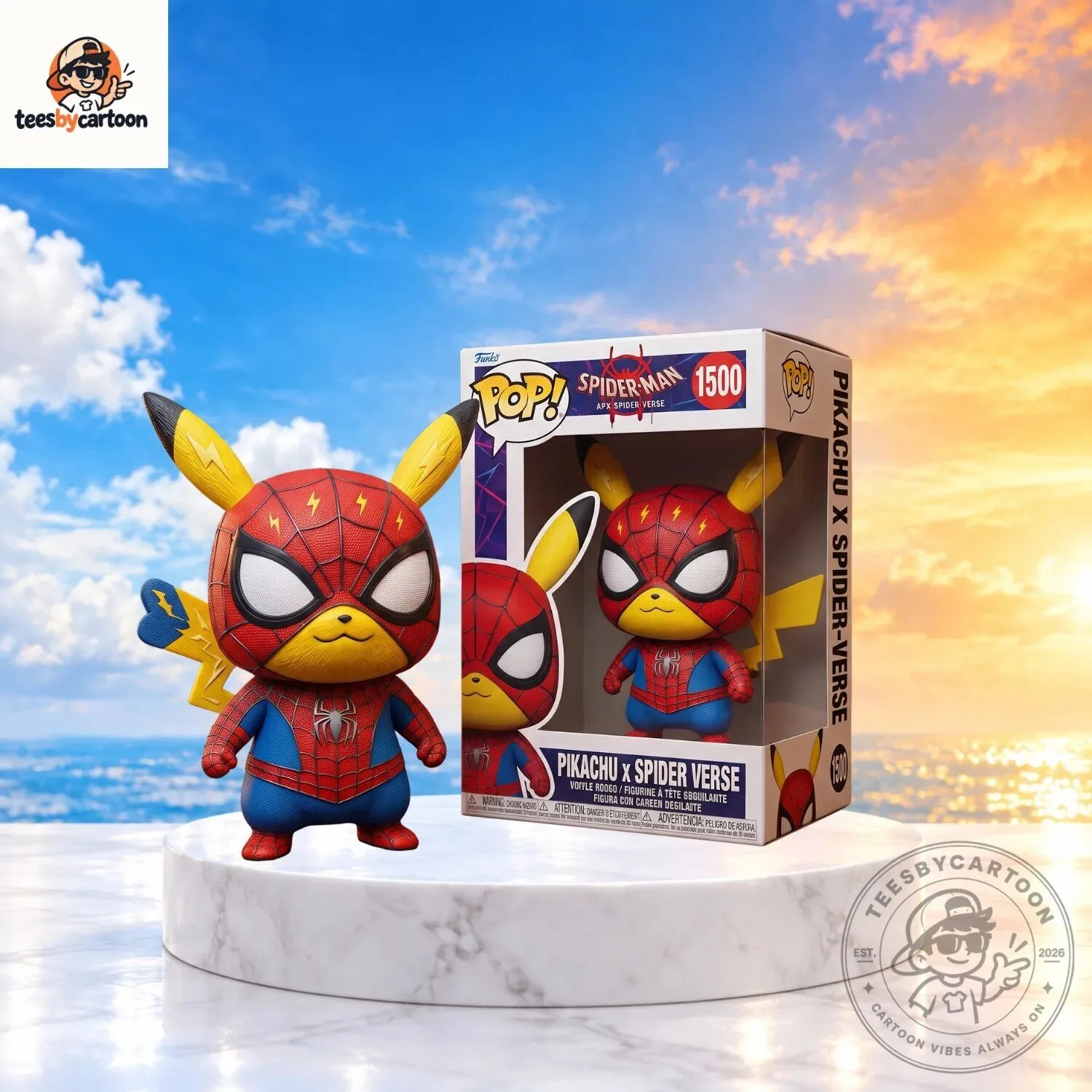 Marvel x Pokemon Pikachu Spider-Man Cosplay Vinyl Figure