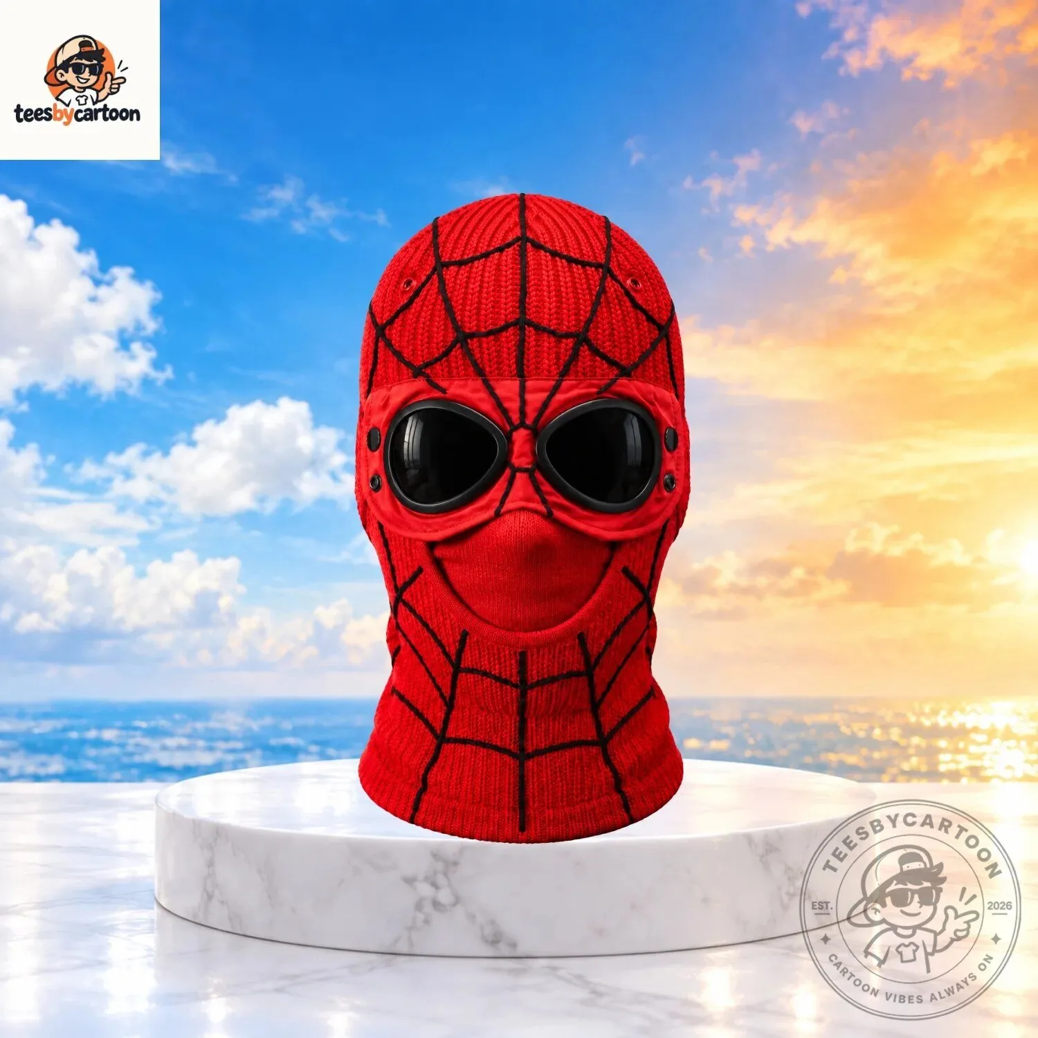 Spider-Man Balaclava Ski Mask with Integrated Goggles
