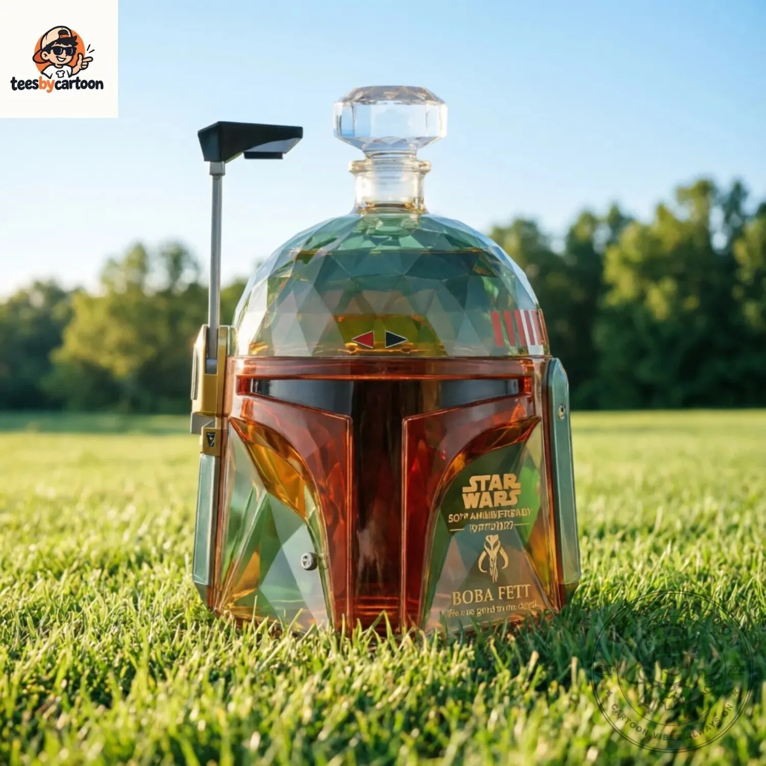 Star Wars 50th Anniversary Boba Fett Crystal Whiskey Decanter 6 Star Wars 50th Anniversary Boba Fett Crystal Whiskey Decanter