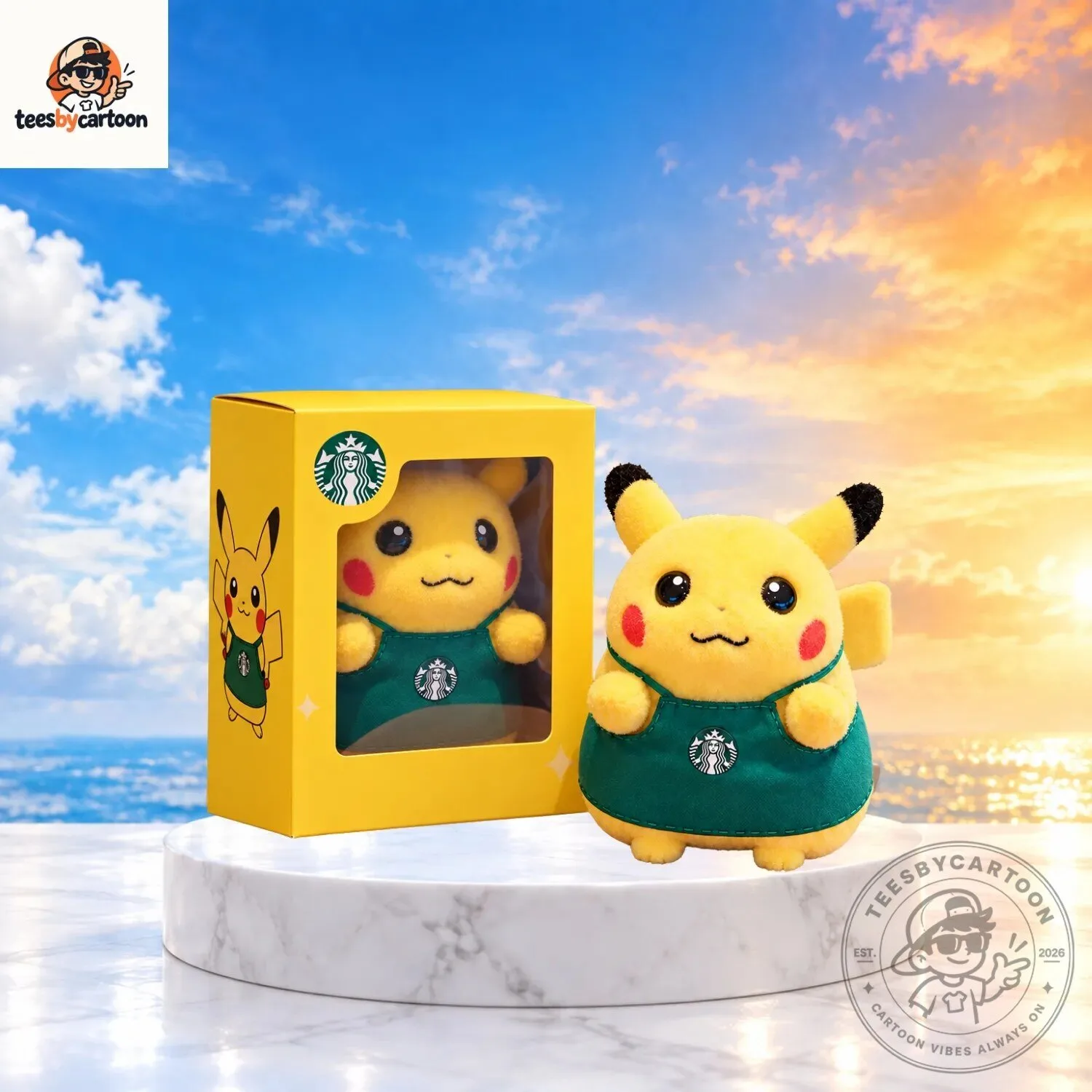 Starbucks x Pokemon Barista Pikachu Collectible Plush Toy