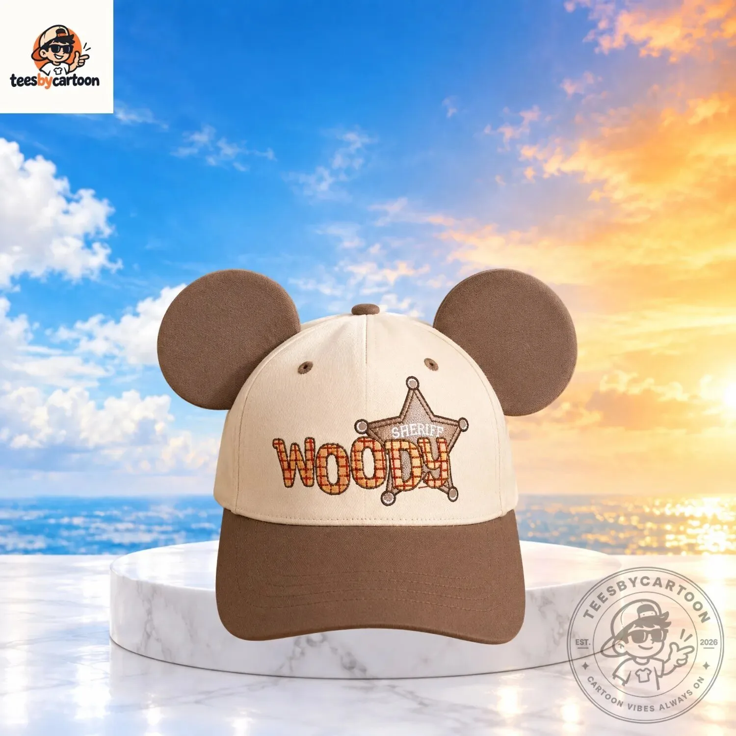 Toy Story Sheriff Woody Mickey Ears Baseball Cap