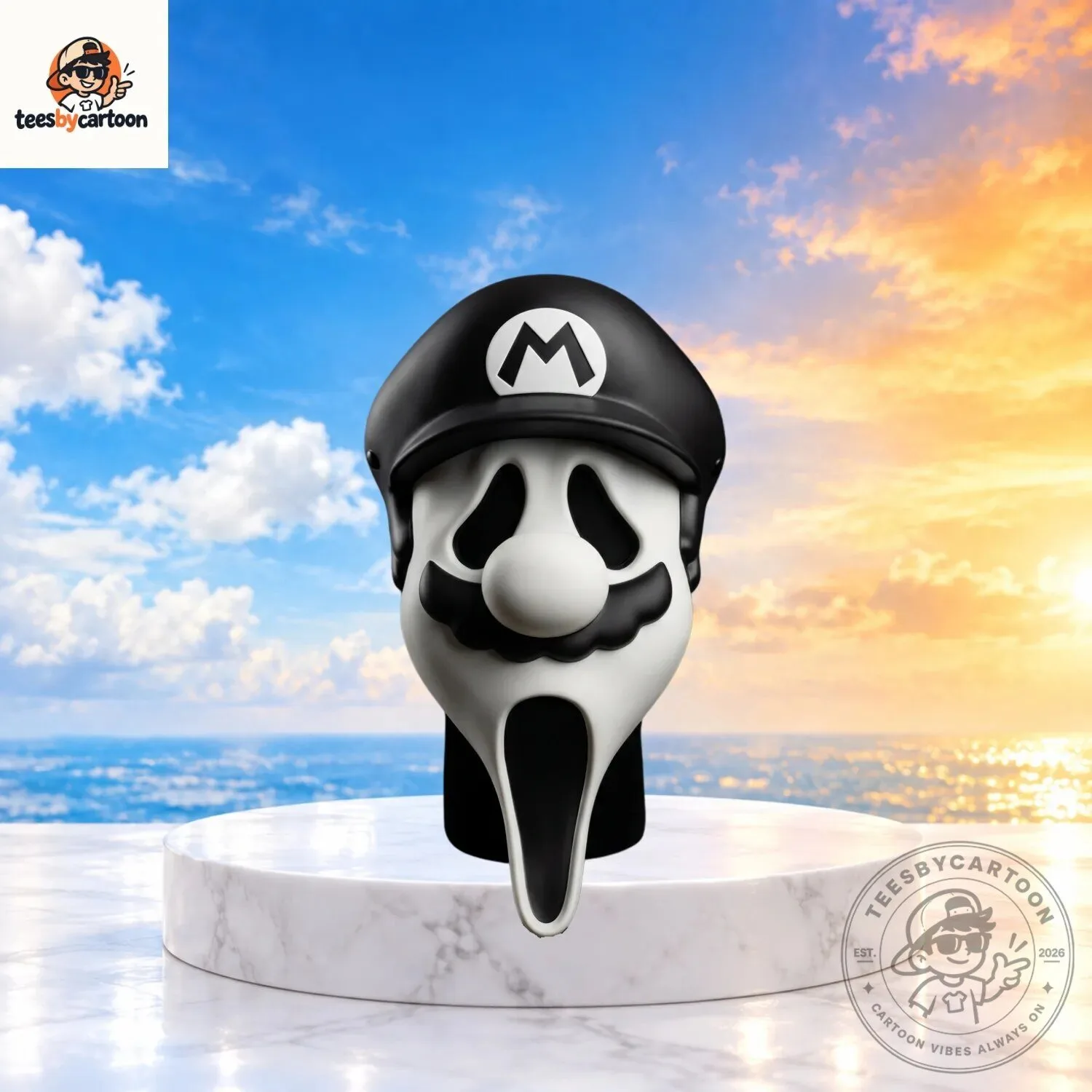 Spooky Super Mario x Ghostface Mask