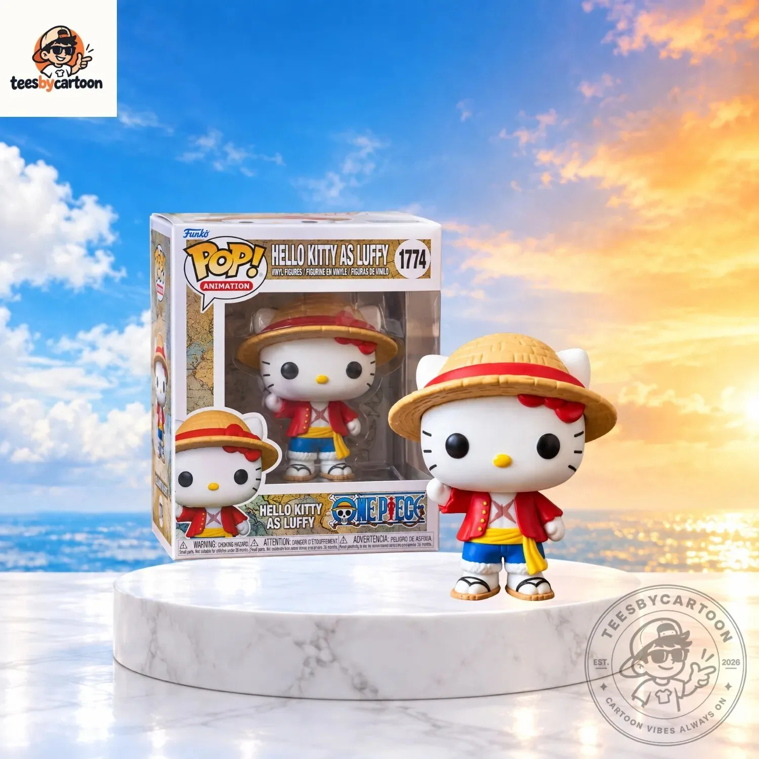 Funko Pop Hello Kitty As Monkey D. Luffy Vinyl Figure
