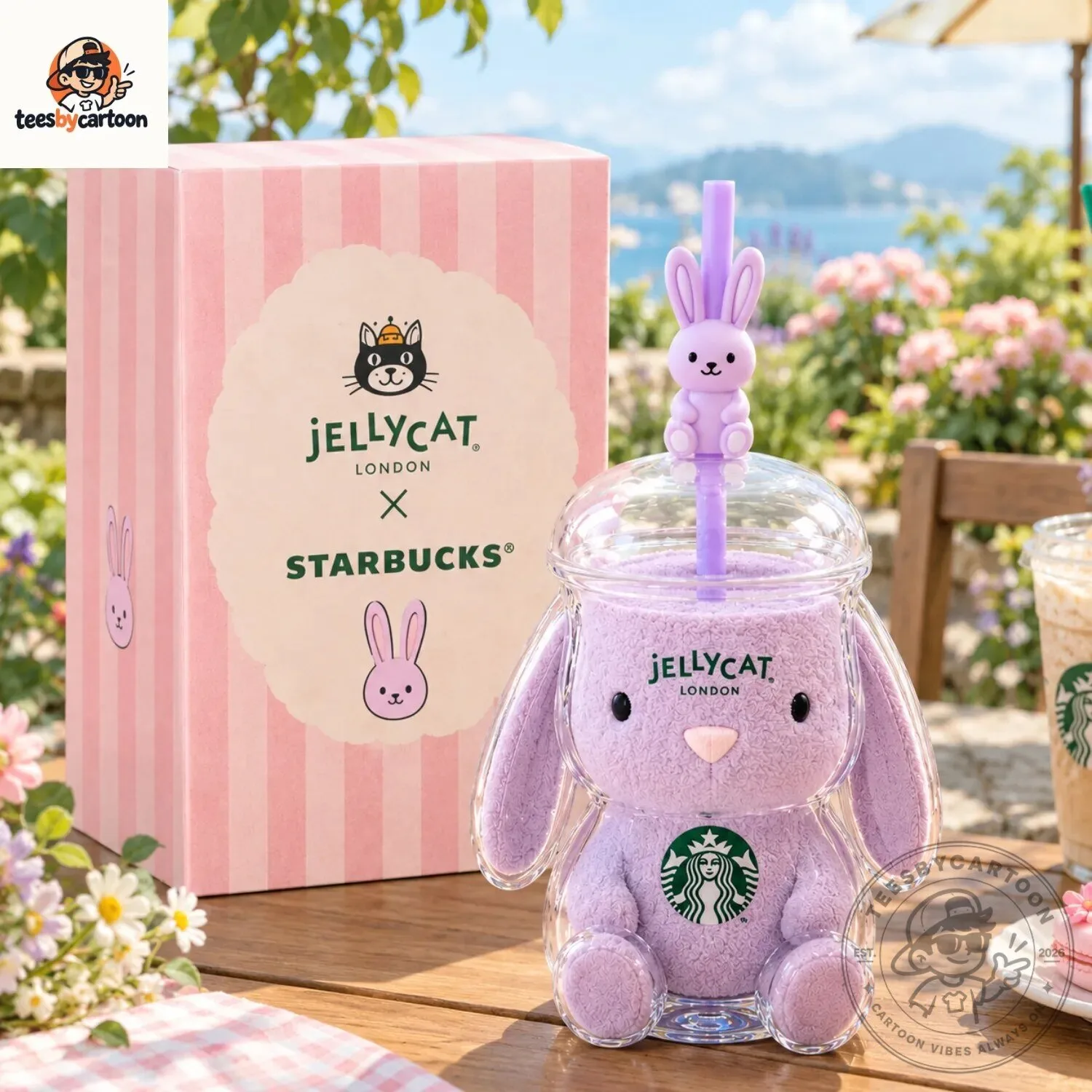 Cute Lavender Jellycat Bashful Bunny x Starbucks Tumbler 5 Cute Lavender Jellycat Bashful Bunny x Starbucks Tumbler