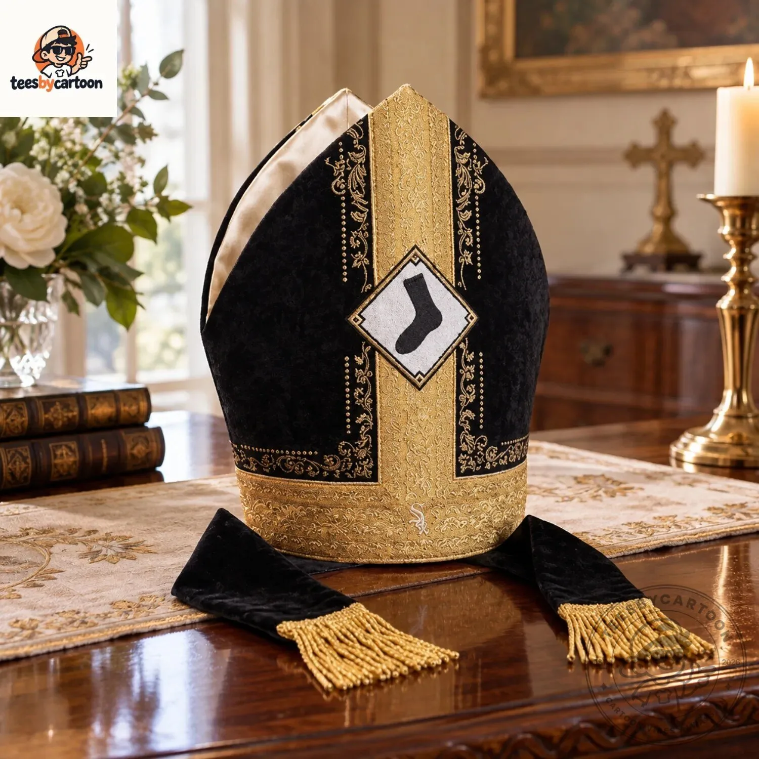 Pope Leo XIV Chicago White Sox Mitre Hat 6 Pope Leo XIV Chicago White Sox Mitre Hat