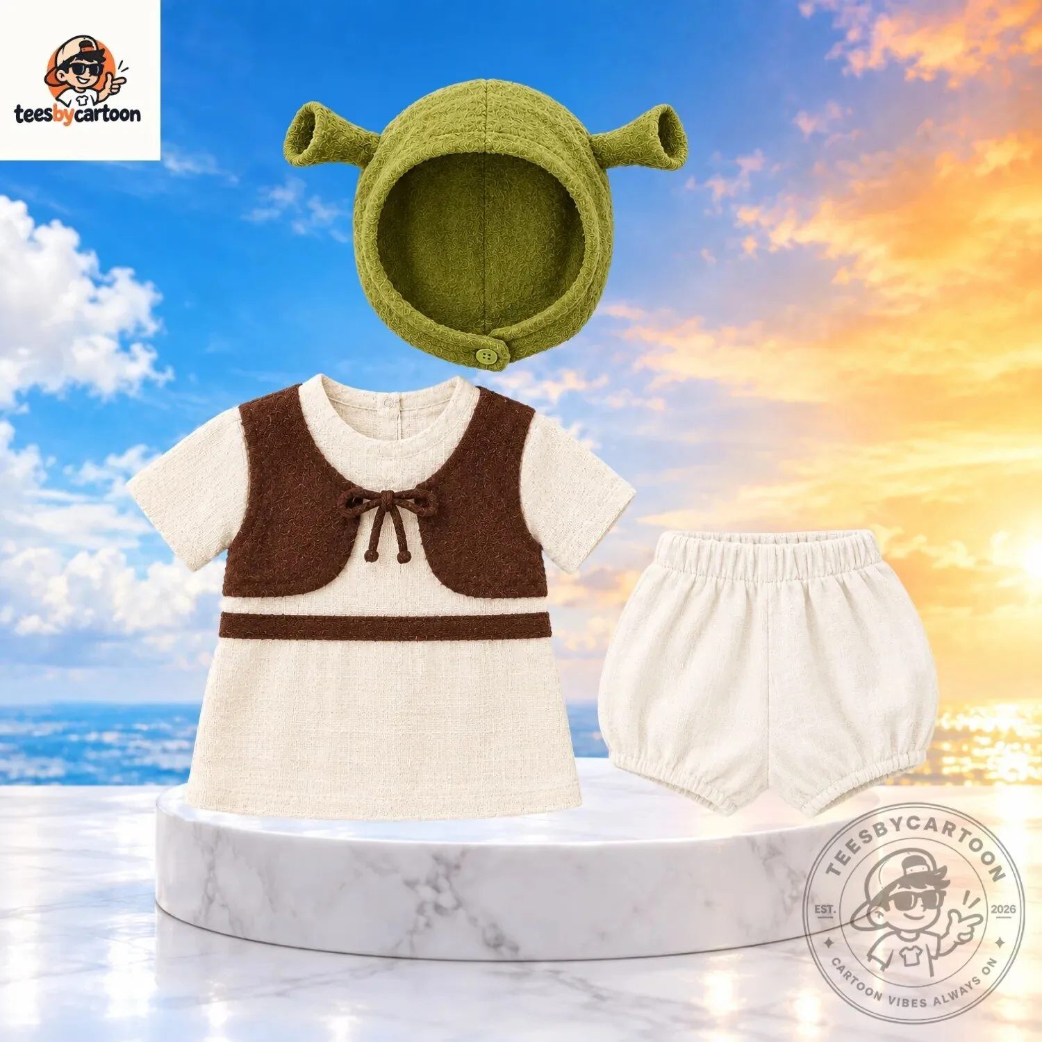 Baby Shrek Costume Set with Green Ogre Hat