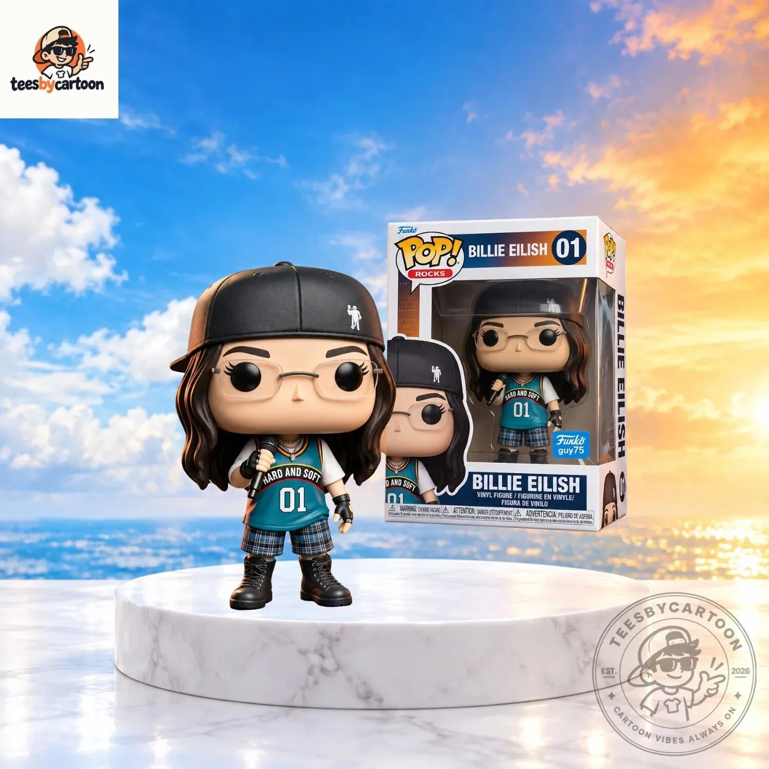 Billie Eilish Hard And Soft Jersey Outfit custom Funko Pop Vinyl Figure