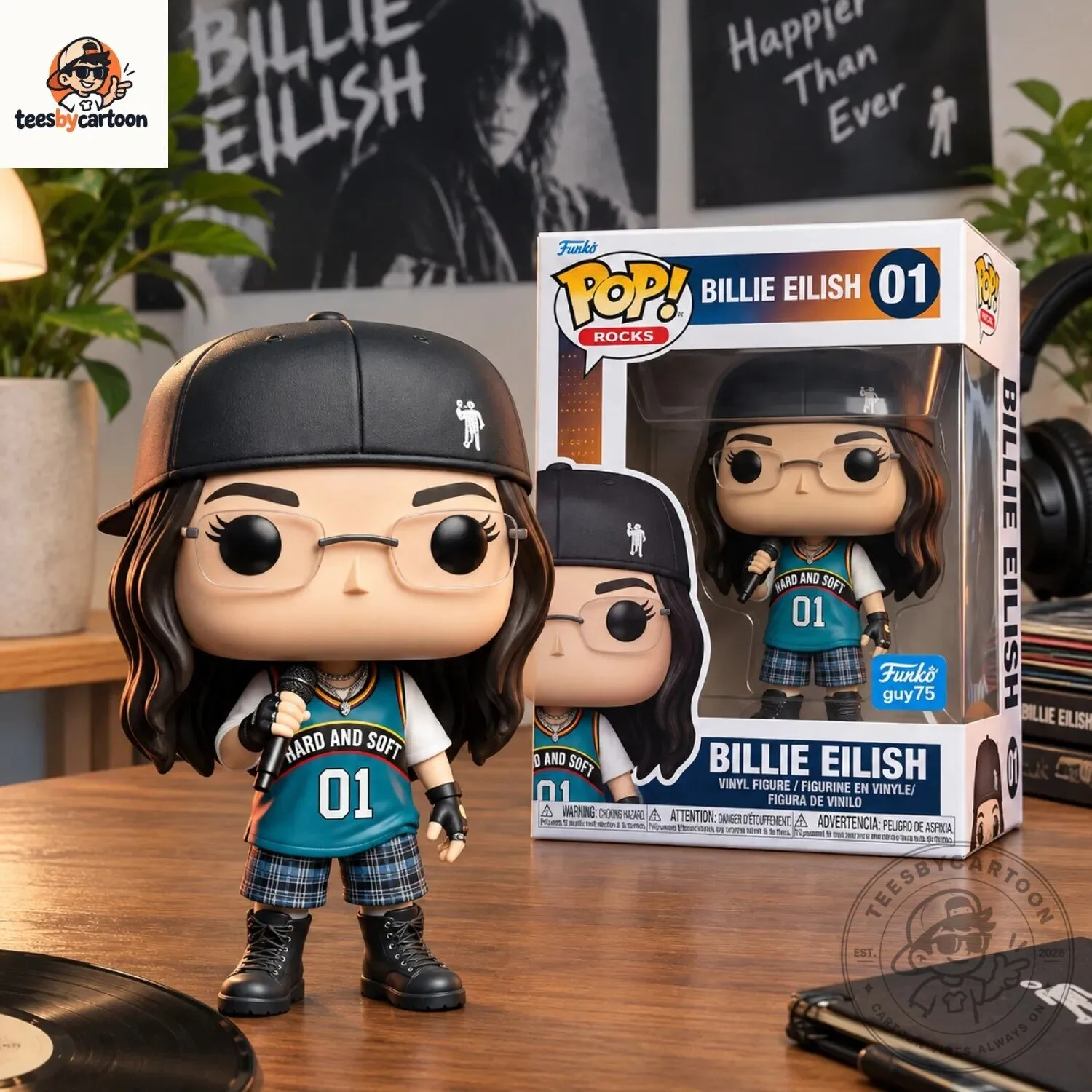 Billie Eilish Hard And Soft Jersey Outfit custom Funko Pop Vinyl Figure 5 Billie Eilish Hard And Soft Jersey Outfit custom Funko Pop Vinyl Figure