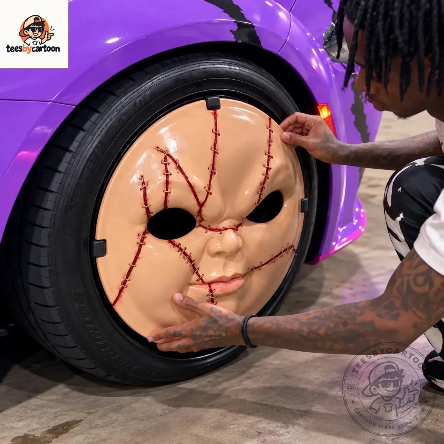 Jason Voorhees And Chucky Custom Car Wheel Hubcaps Covers Rim Skin 5 Jason Voorhees And Chucky Custom Car Wheel Hubcaps Covers Rim Skin