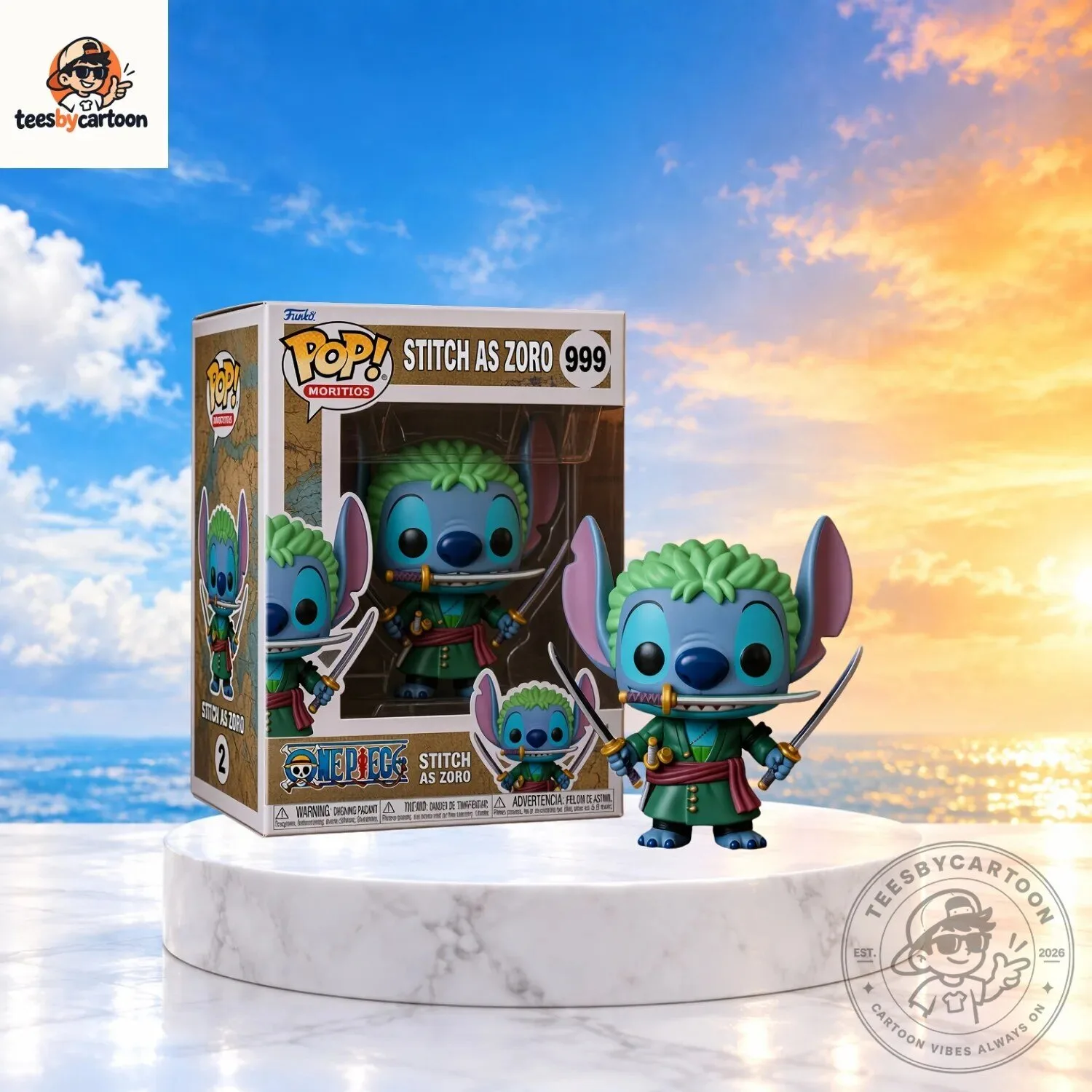 Stitch as Roronoa Zoro Custom Funko Pop Figure