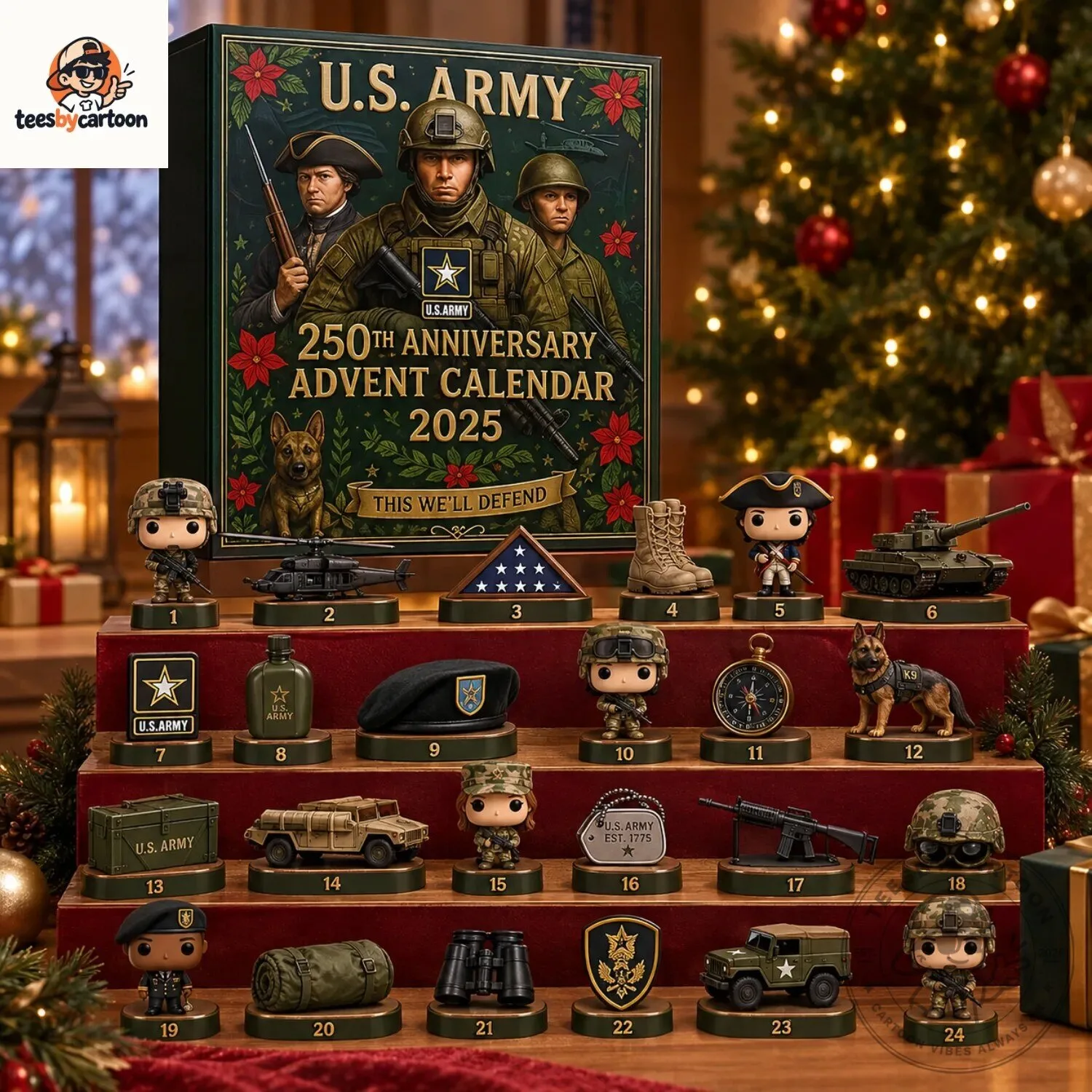 US Army 250th Anniversary Christmas Advent Calendar Box 4 US Army 250th Anniversary Christmas Advent Calendar Box