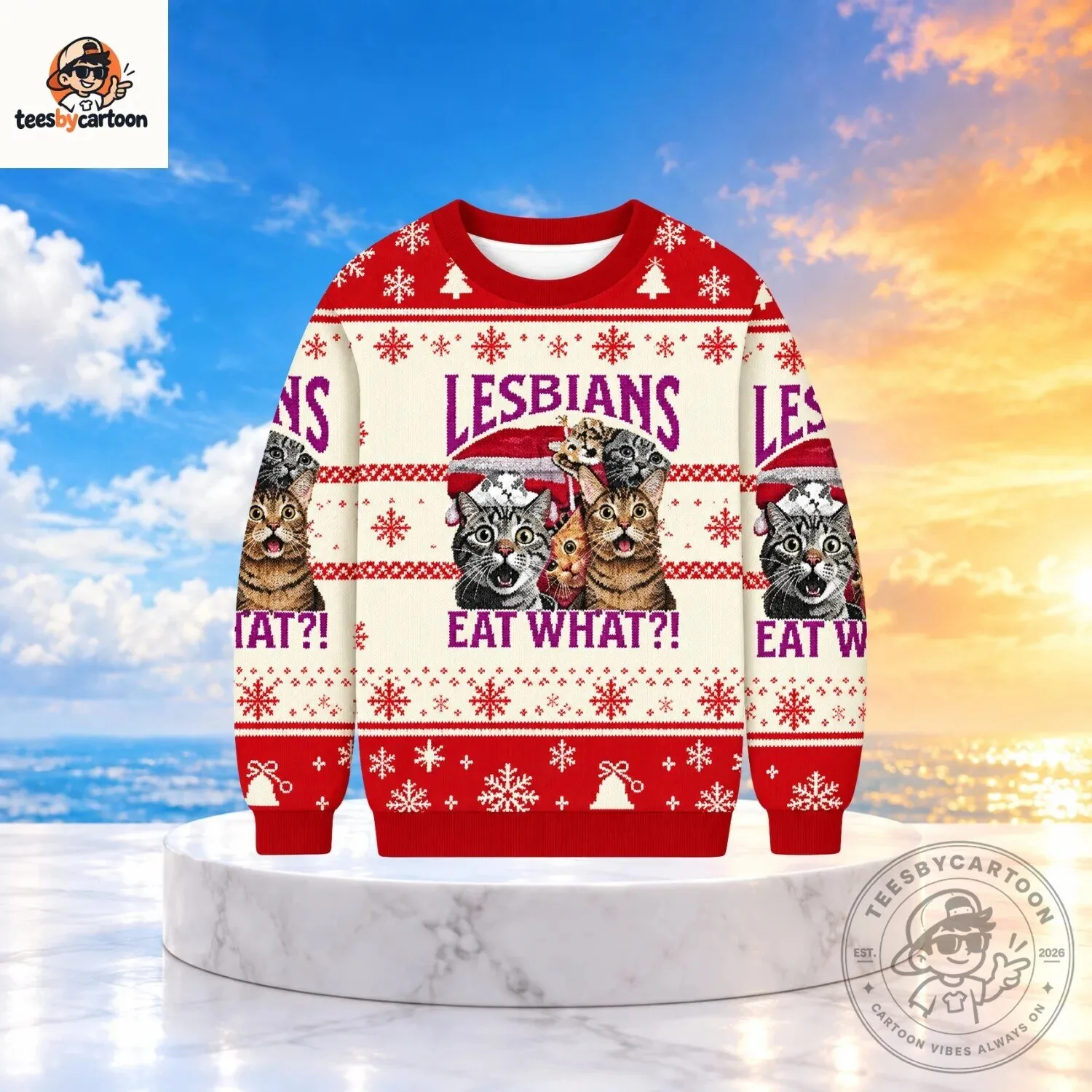 Funny Cats Lesbians Eat What Ugly Christmas Sweater