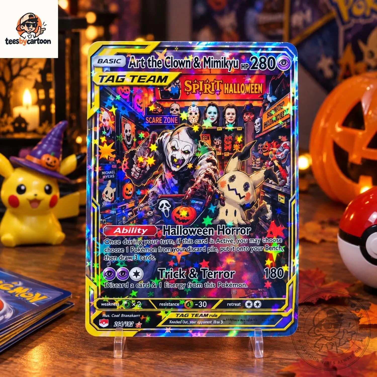 Art The Clown & Mimikyu Tag Team Custom Pokemon Card 4 Art The Clown & Mimikyu Tag Team Custom Pokemon Card