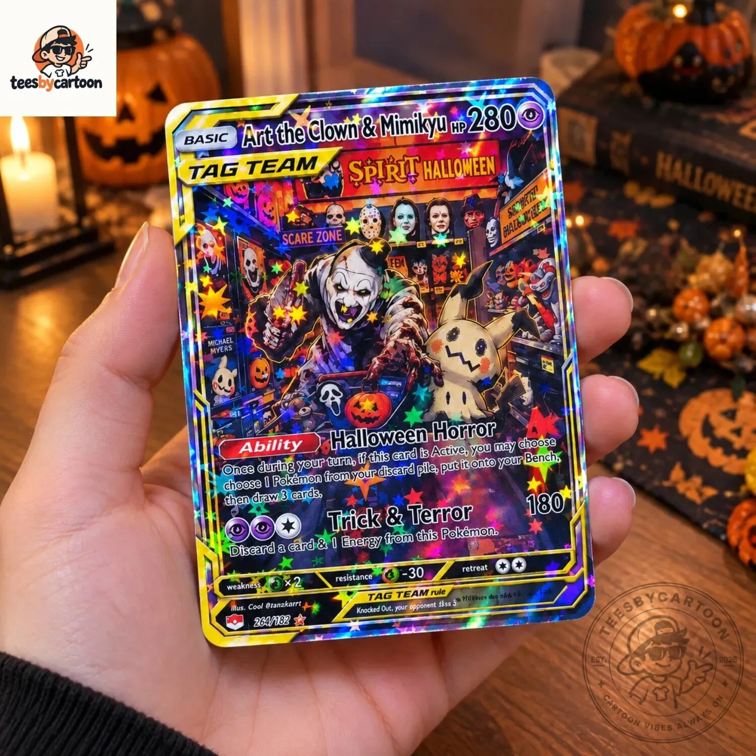 Art The Clown & Mimikyu Tag Team Custom Pokemon Card 5 Art The Clown & Mimikyu Tag Team Custom Pokemon Card