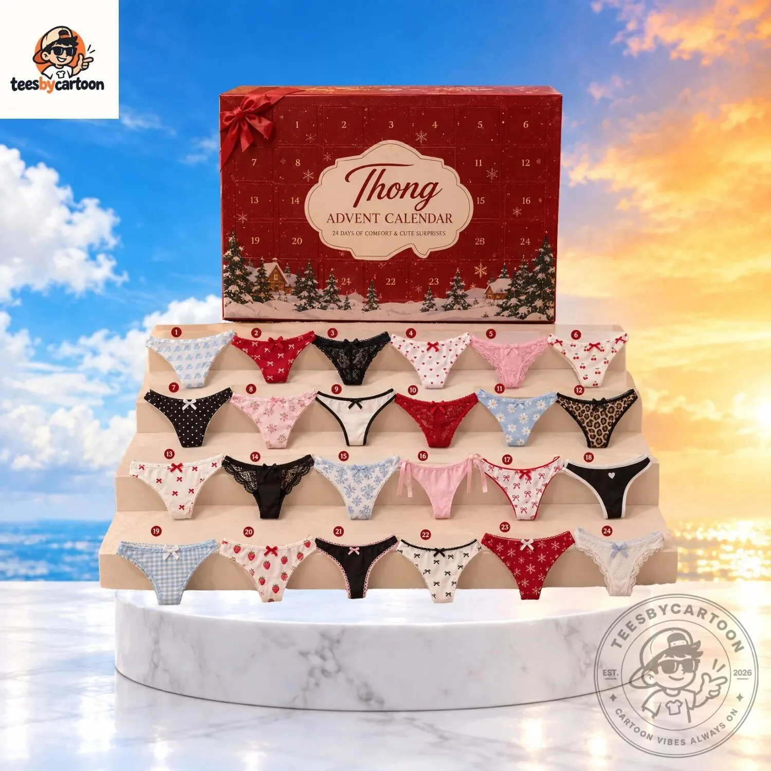 Cute Christmas Thong Advent Calendar for Women
