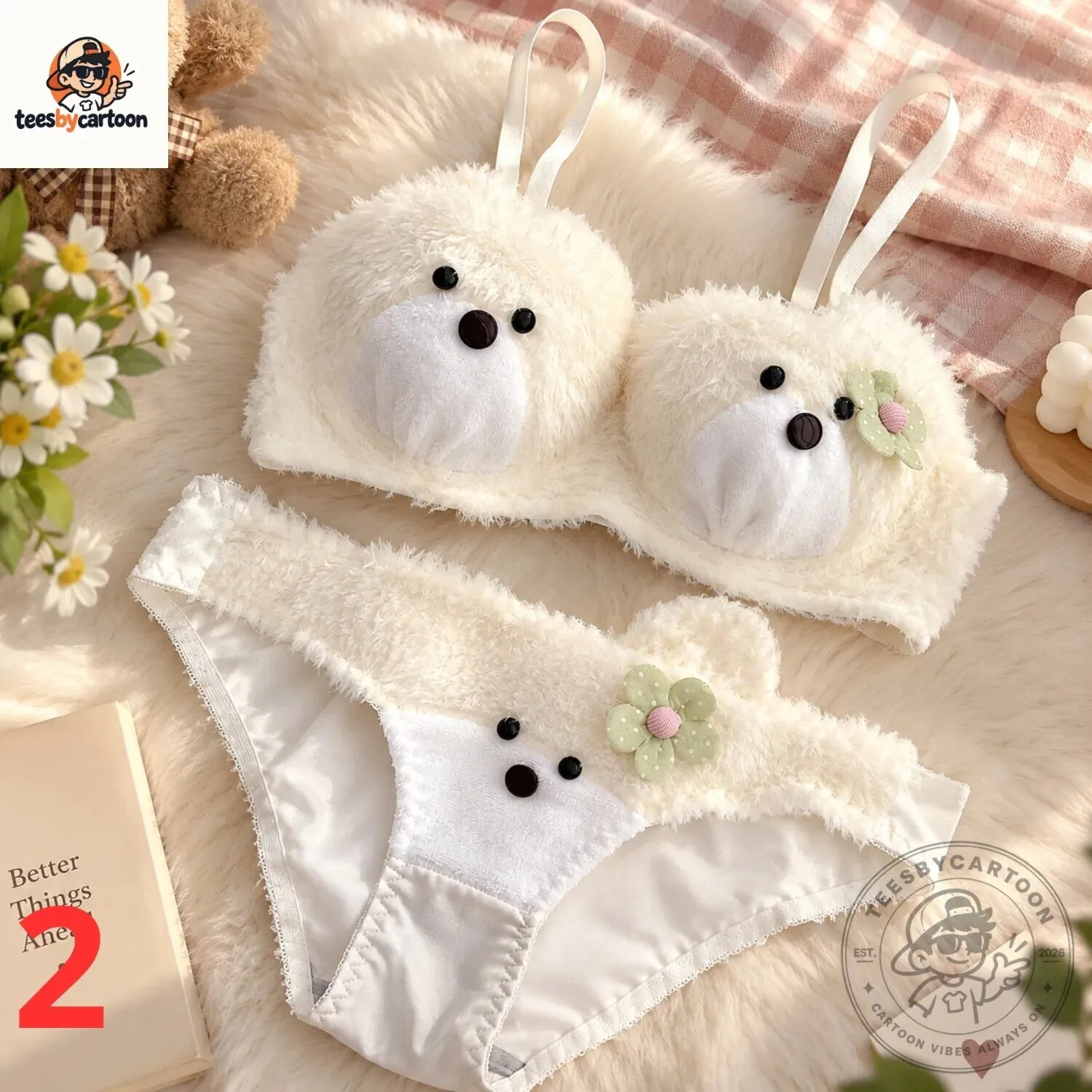 Cute Bear Plush Bra And Panty Set 8 Cute Bear Plush Bra And Panty Set