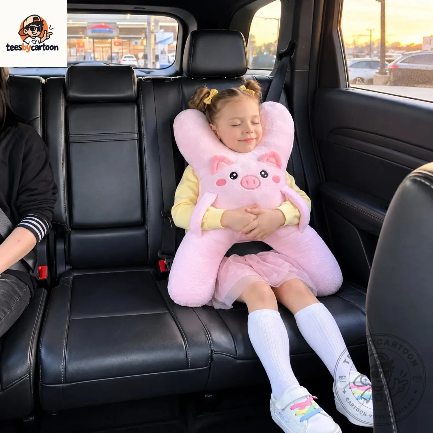 Cute Pink Pig Plush Car Seat Headrest Pillow 3 Cute Pink Pig Plush Car Seat Headrest Pillow
