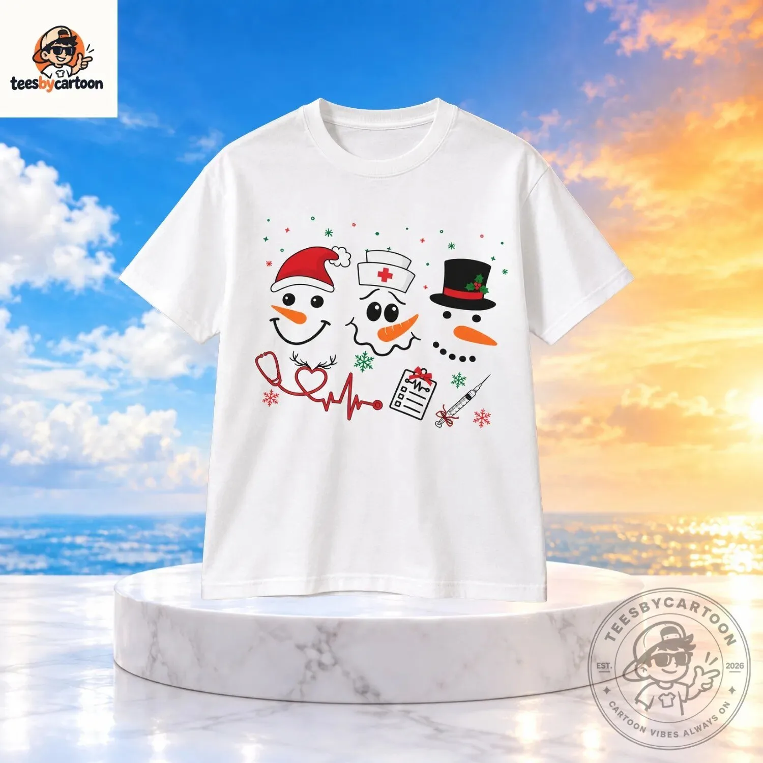 Christmas Nurse Snowman Shirt
