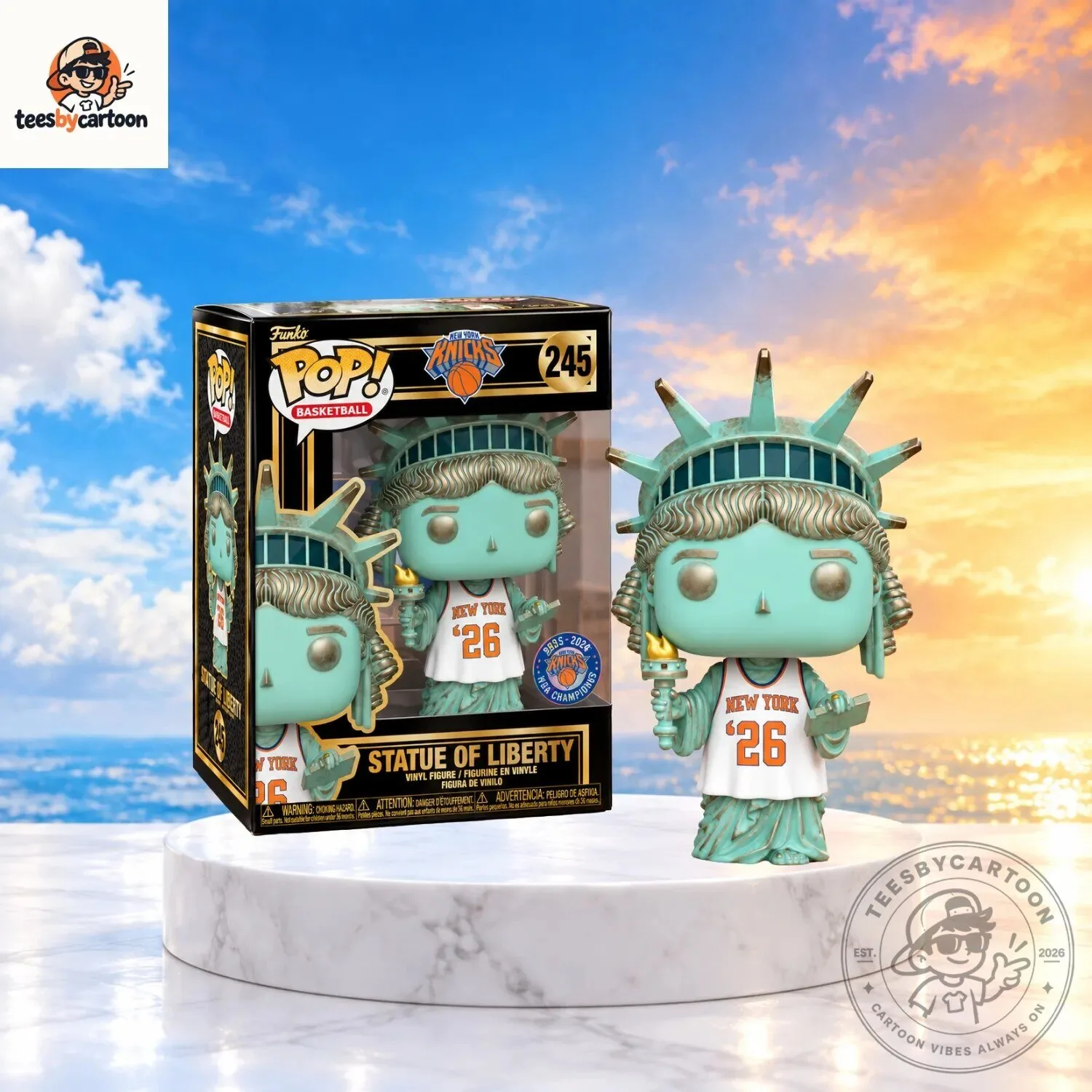 NYC New York Knicks Ring Night Statue of Liberty Funko Pop