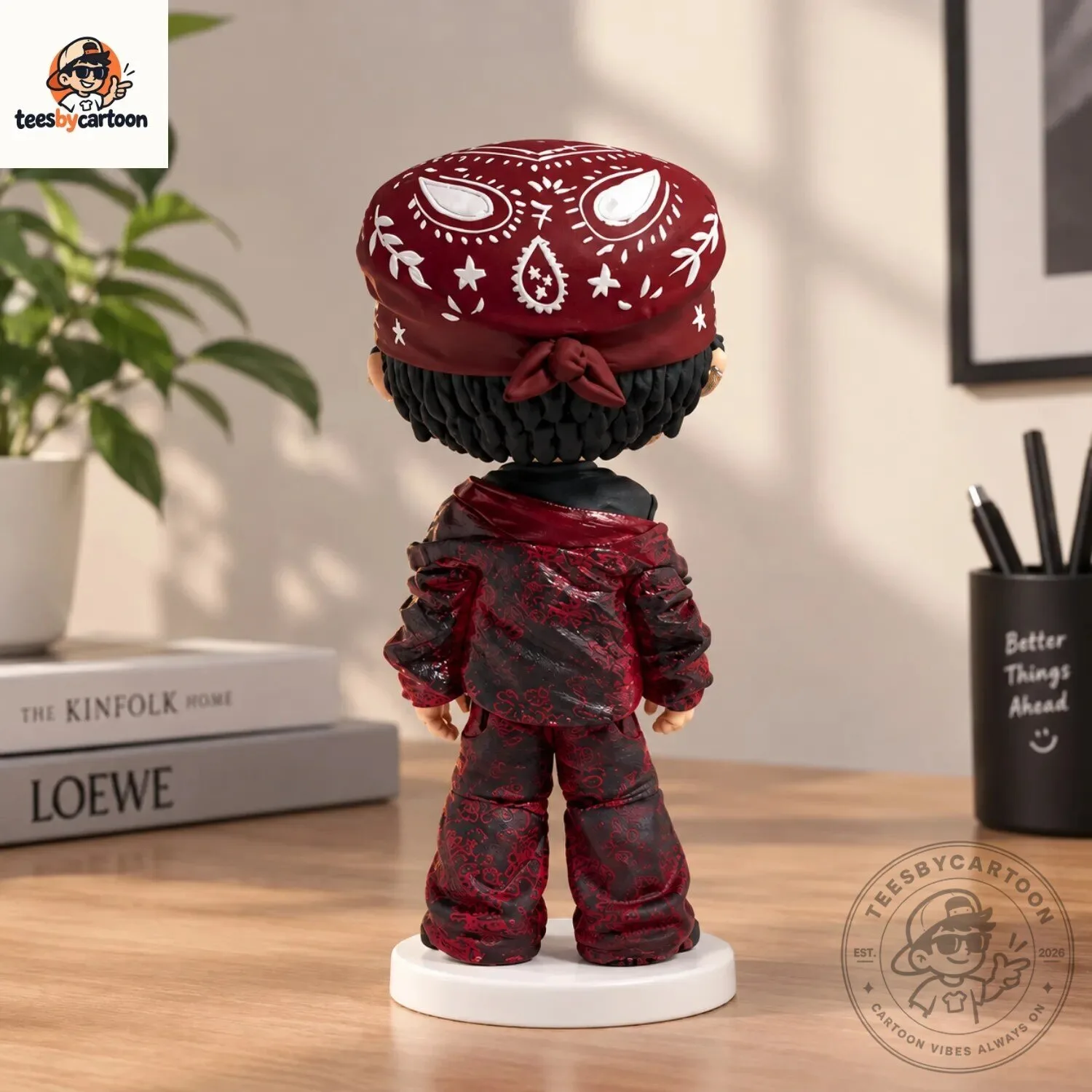 Jungkook BTS Red Paisley Bandana & Hip-Hop Streetwear Outfit Figure 5 Jungkook BTS Red Paisley Bandana & Hip-Hop Streetwear Outfit Figure