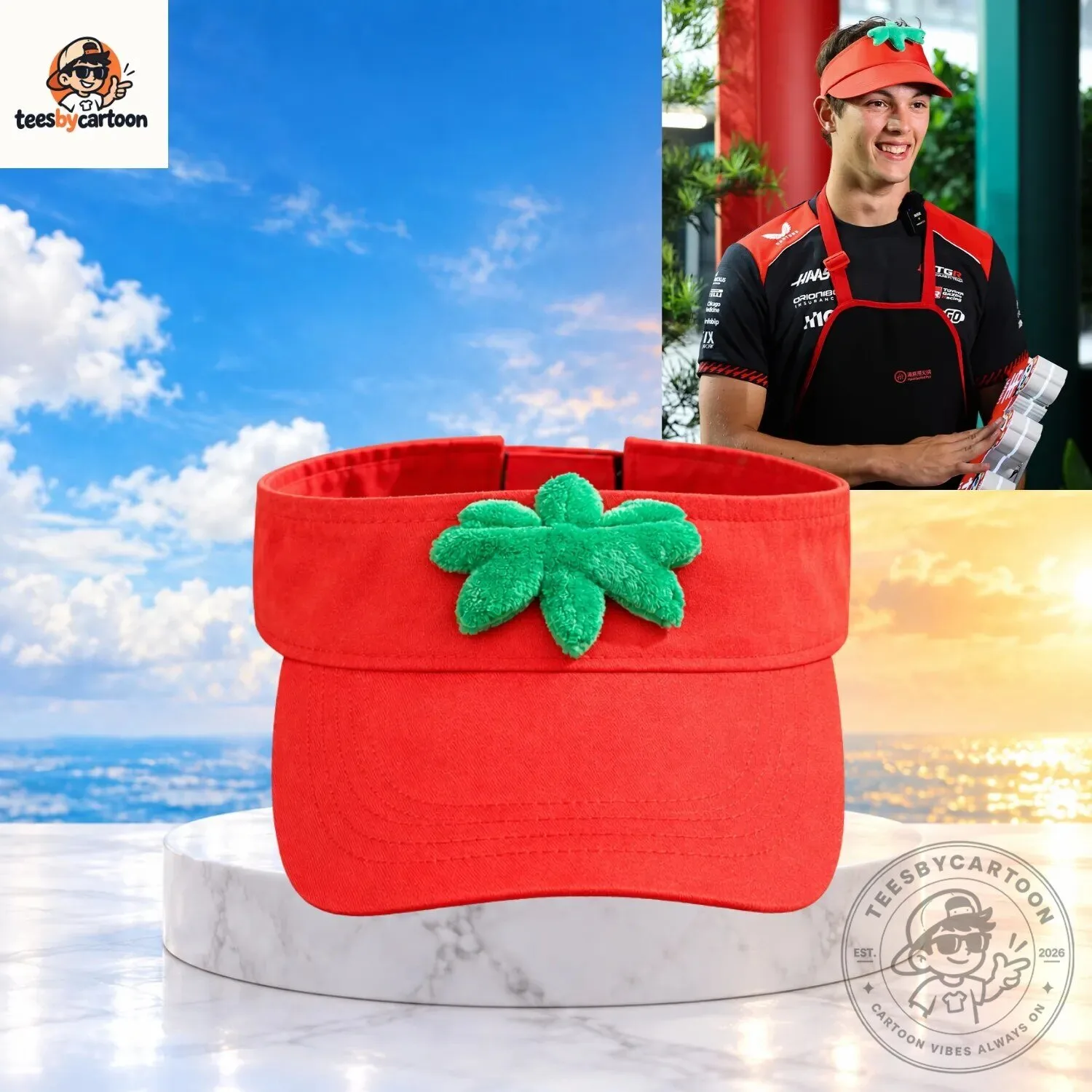 Oliver Bearman Haidilao Tomato Visor Hat