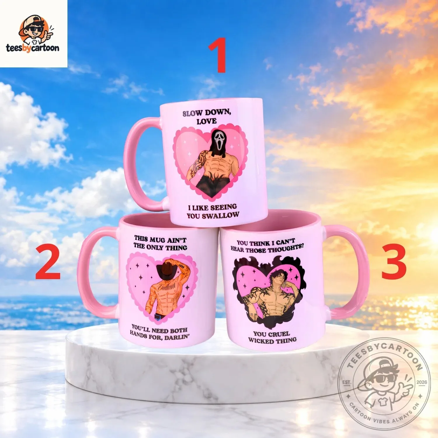 Funny Slasher Ghostface and Cowboy Buff Mug
